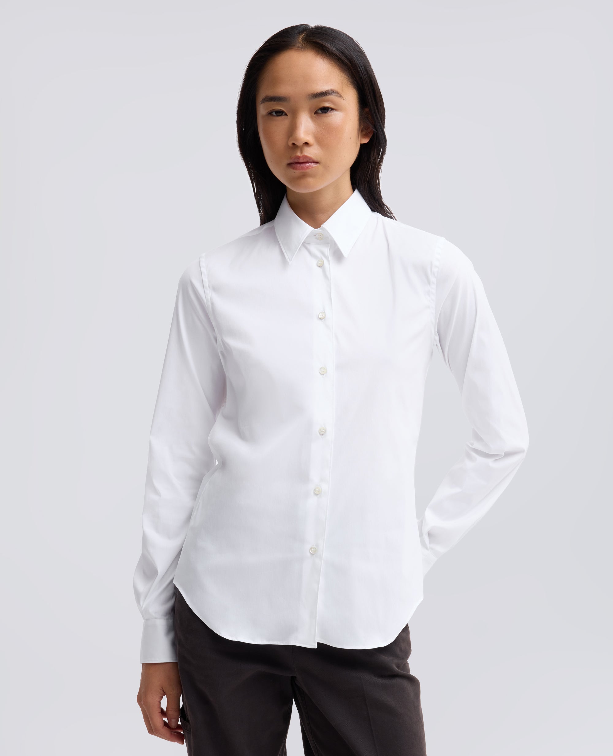 CAMICIA IN POPELINE DI MISTO COTONE STRETCH - BIANCO - ASPESI