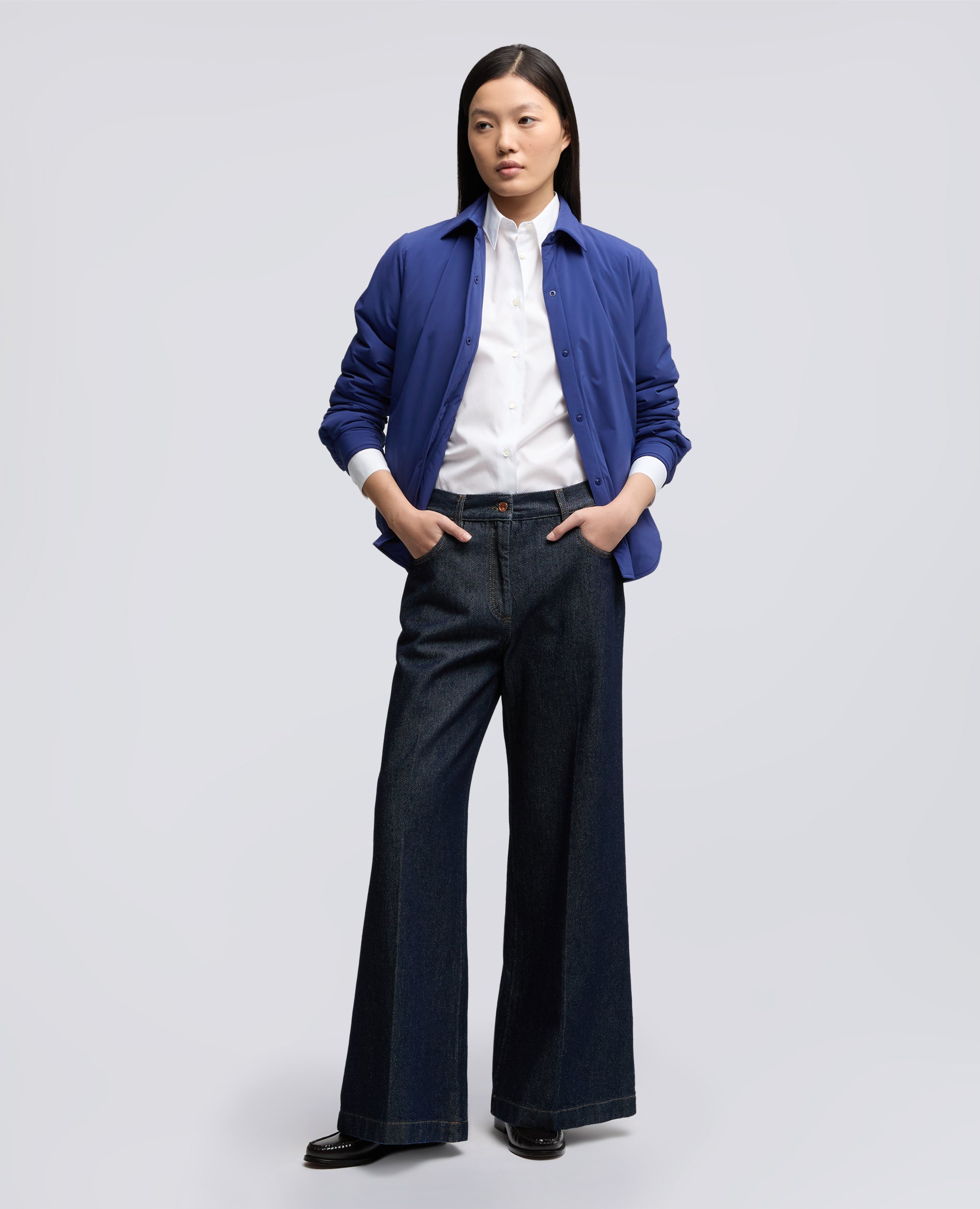 CAMICIA CLASSICA IN POPELINE DI COTONE-BIANCO-WHITE-BLANCO-WEISS-BLANC