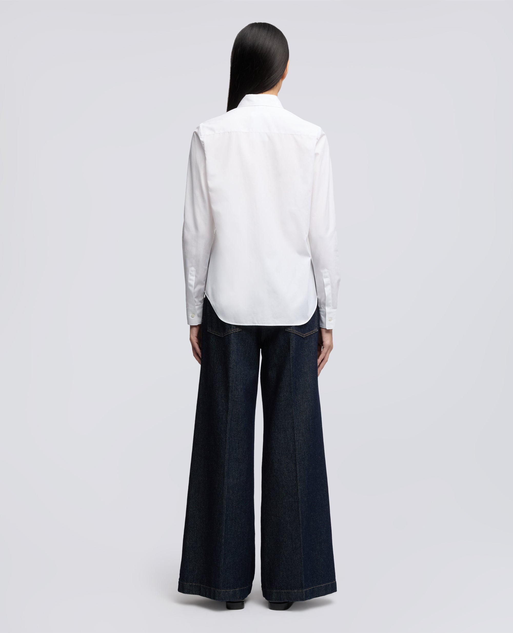 CAMICIA CLASSICA IN POPELINE DI COTONE-BIANCO-WHITE-BLANCO-WEISS-BLANC