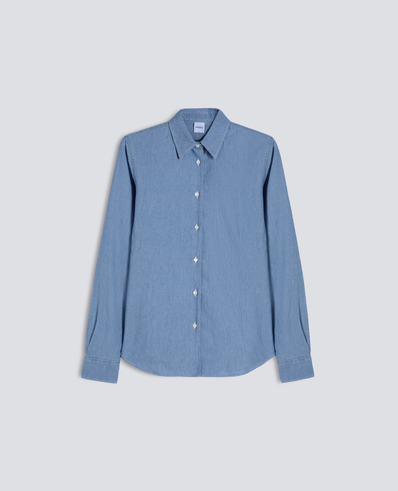 CAMICIA IN POPELINE DI COTONE-DENIM CHIARO-LIGHT DENIM-DENIM CLARO-HELLES DENIM-DENIM CLAIR
