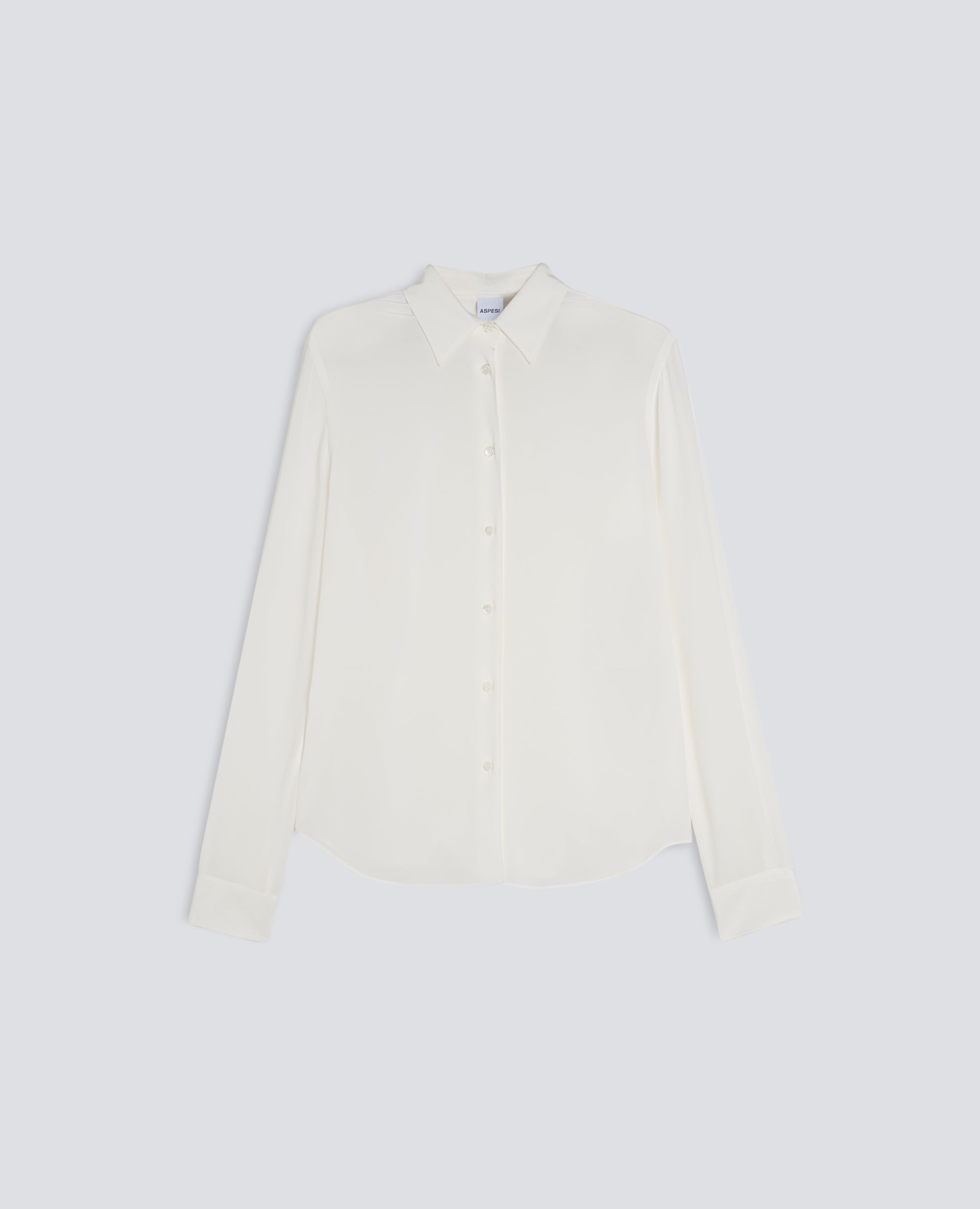 CAMICIA SLIM IN CREPE DE CHINE DI SETA-NATURALE-NATURAL-NATURAL-NATURLICH-NATUREL