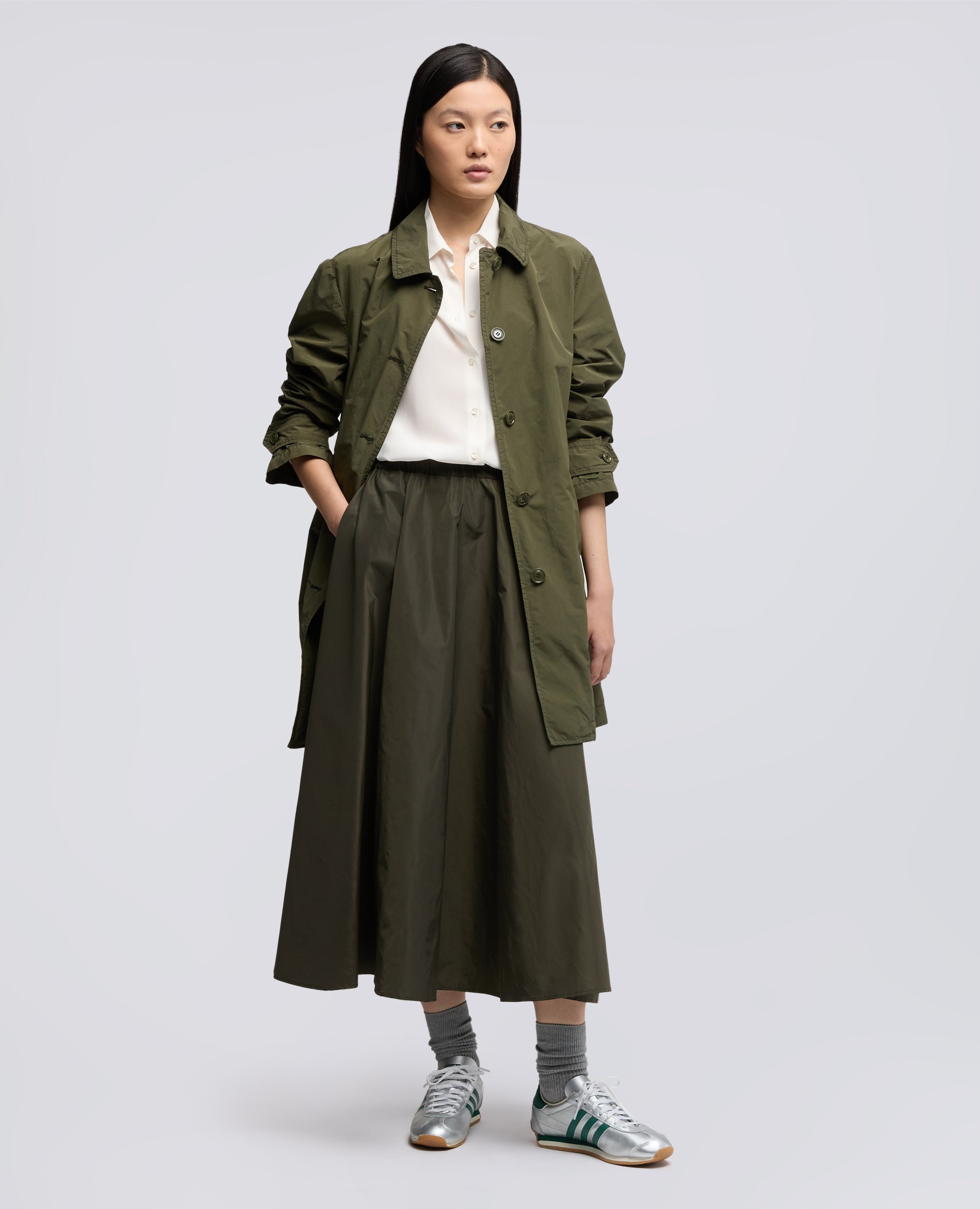 CAMICIA SLIM IN CREPE DE CHINE DI SETA-NATURALE-NATURAL-NATURAL-NATURLICH-NATUREL