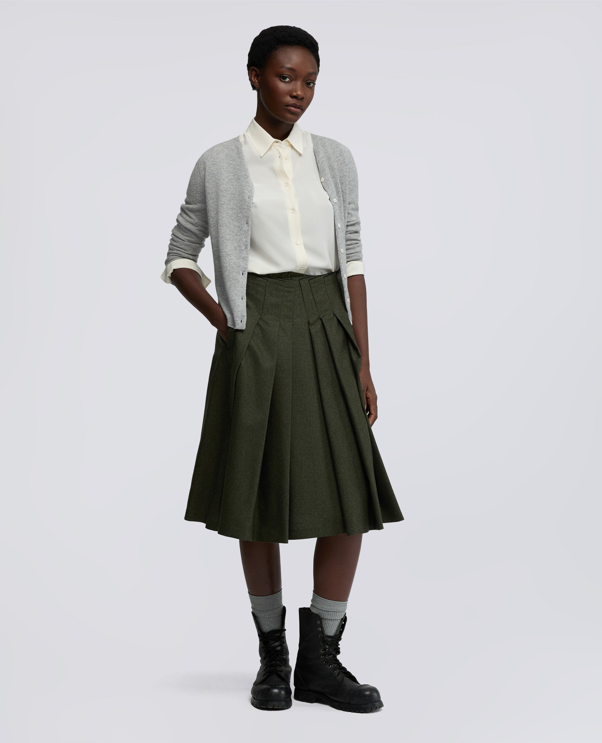 CAMICIA SLIM IN CREPE DE CHINE DI SETA-NATURALE-NATURAL-NATURAL-NATURLICH-NATUREL