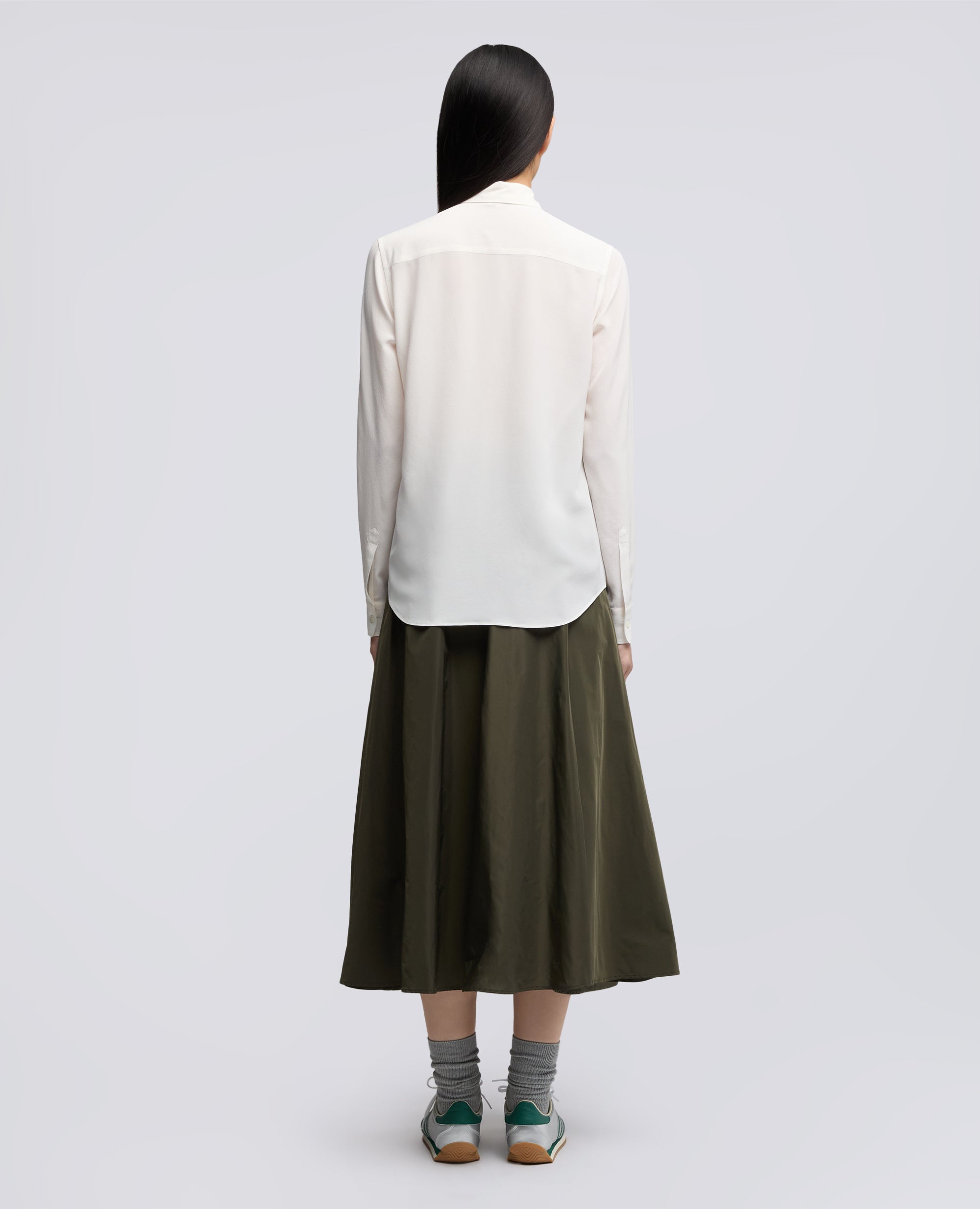 CAMICIA SLIM IN CREPE DE CHINE DI SETA-NATURALE-NATURAL-NATURAL-NATURLICH-NATUREL