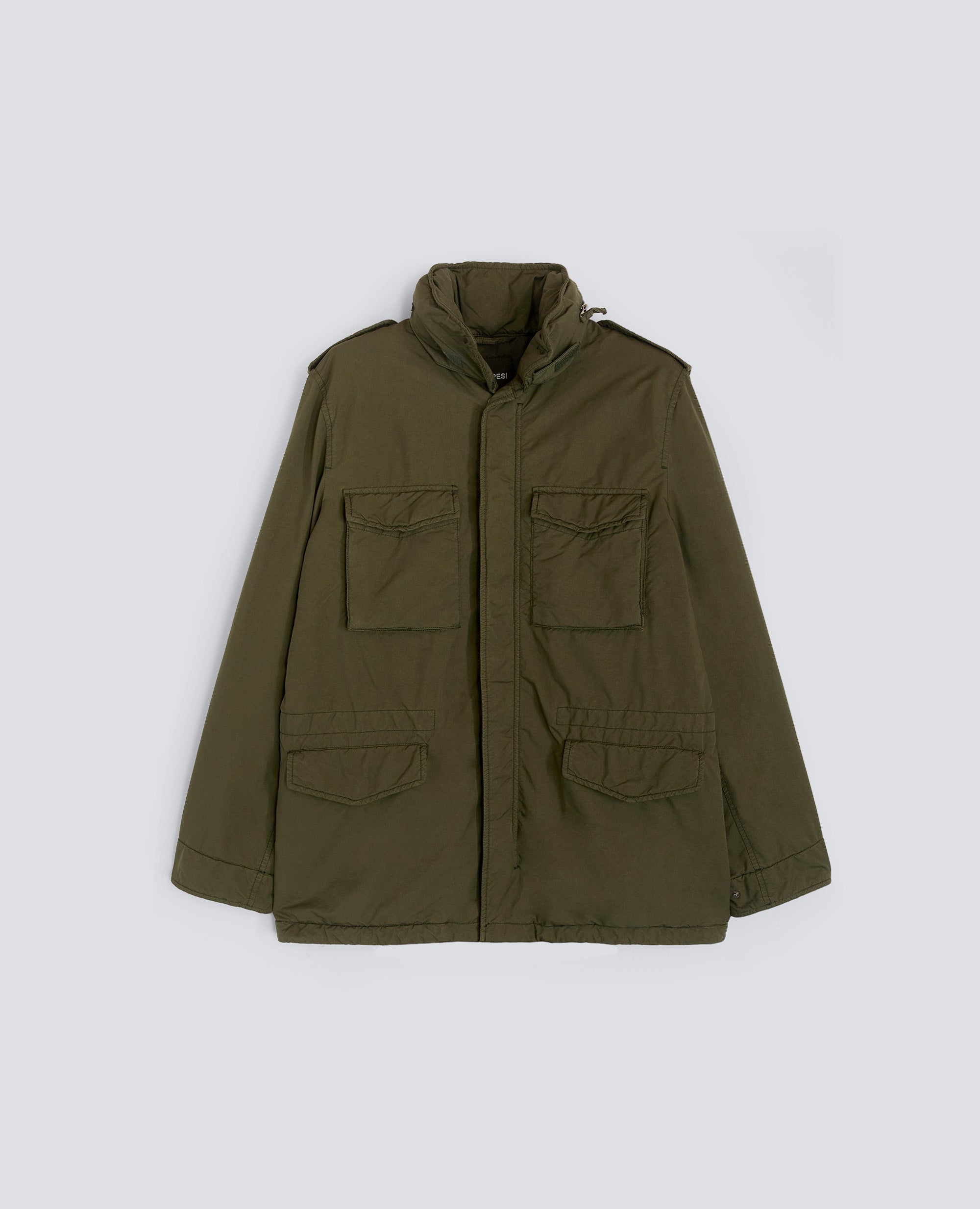 FIELD JACKET NEW CAMP IN NYLON TINTO CAPO-MILITARE-MILITARY-MILITAR-MILITAR-MILITAIRE