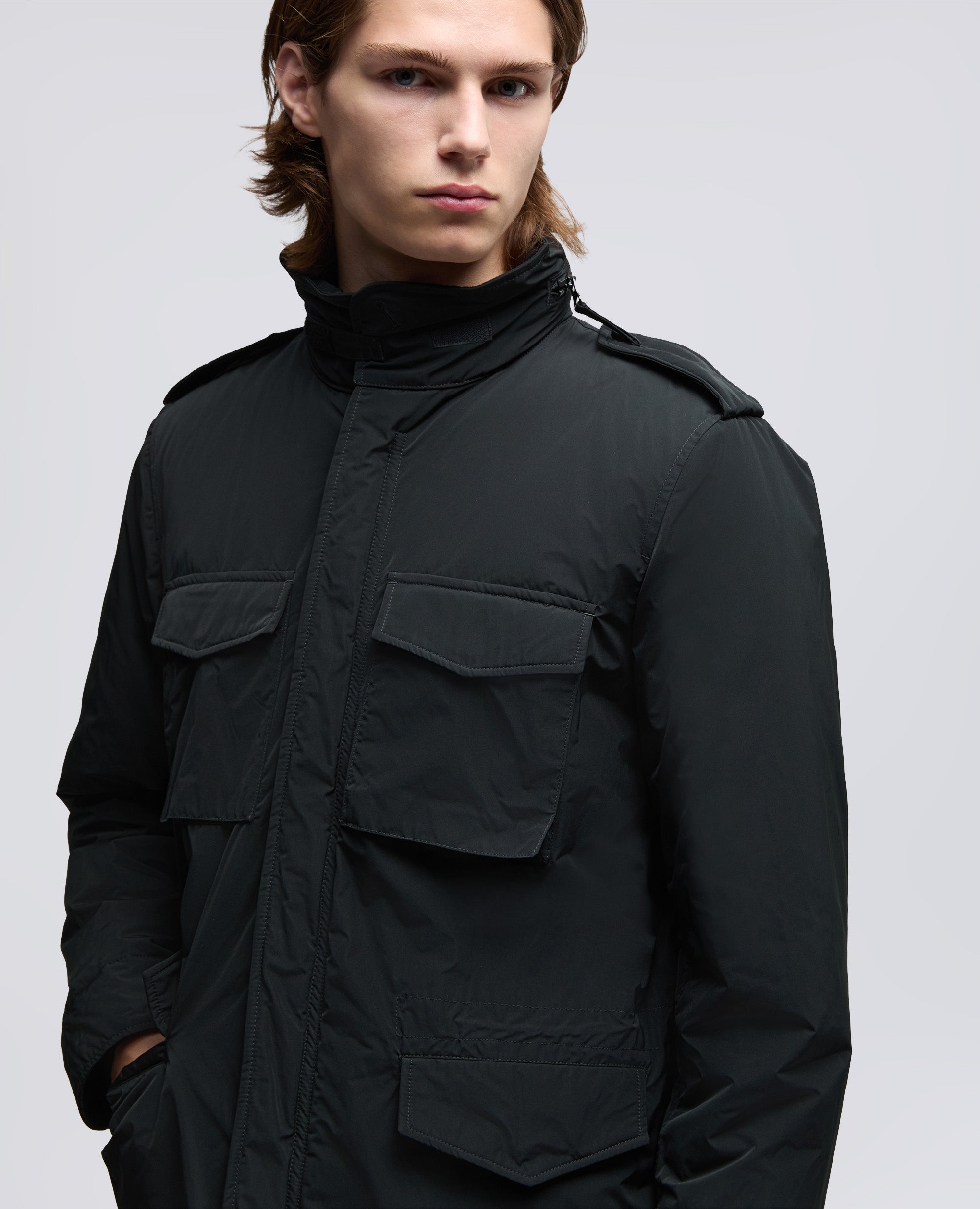 FILED JACKET MINI FIELD VENTO IN NYLON-NERO-BLACK-NEGRO-SCHWARZ-NOIR