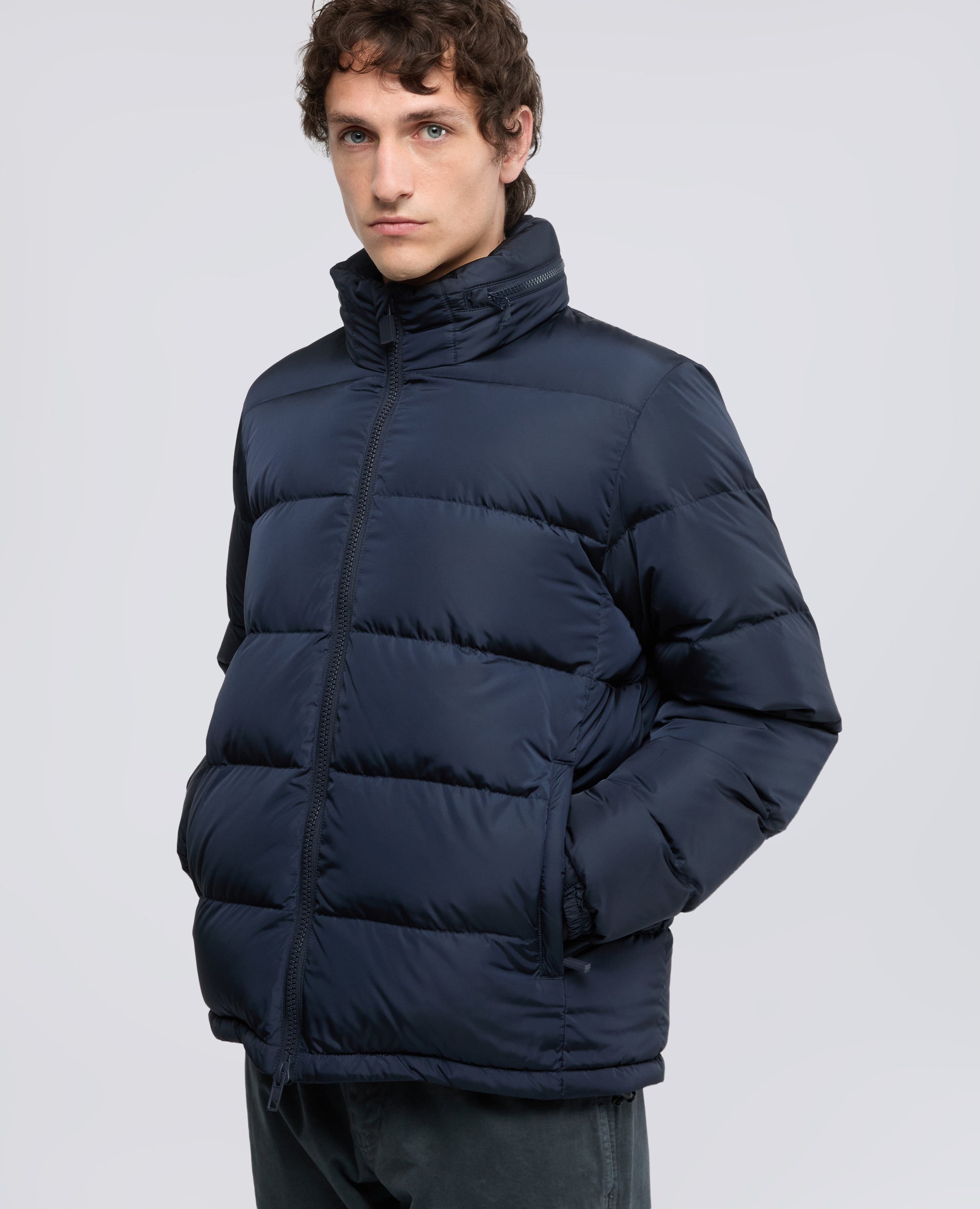 POCOELASTICO RE DOWN JACKET IN NYLON - NAVY - ASPESI