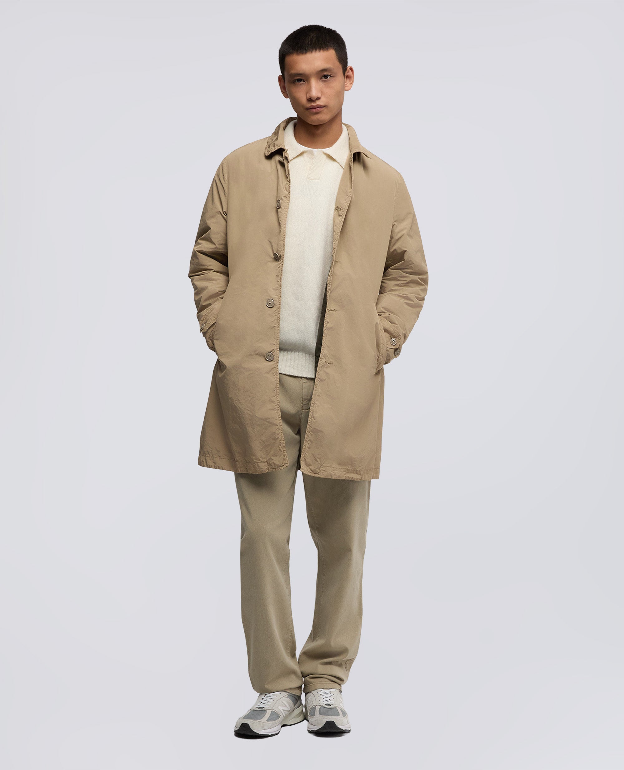 IMPERMEABILE IN POLIESTERE E NYLON COMPATTO-BEIGE-BEIGE-BEIS-BEIGE-BEIGE