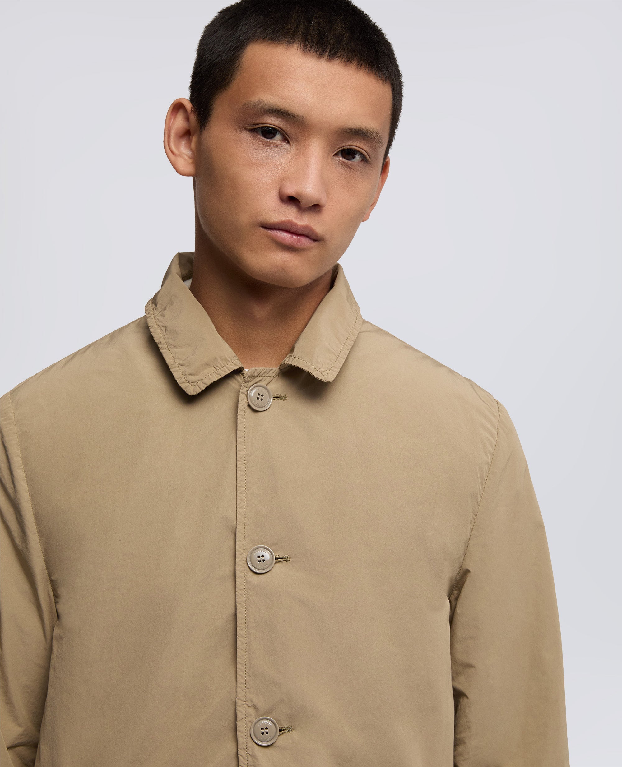 IMPERMEABILE IN POLIESTERE E NYLON COMPATTO-BEIGE-BEIGE-BEIS-BEIGE-BEIGE