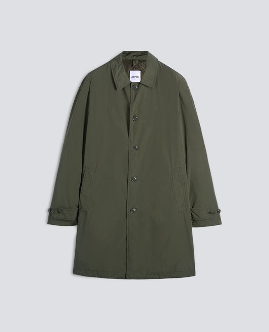 IMPERMEABILE IN POLIESTERE E NYLON COMPATTO - MILITARE