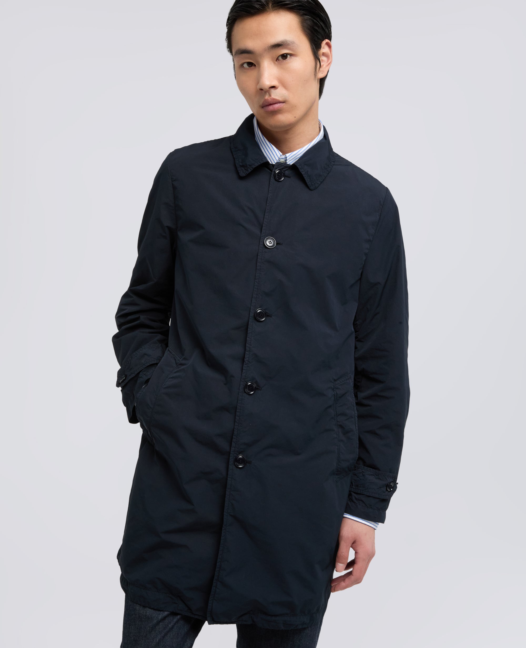 IMPERMEABILE IN POLIESTERE E NYLON COMPATTO-NAVY-NAVY-AZUL MARINO-NAVY-NAVY