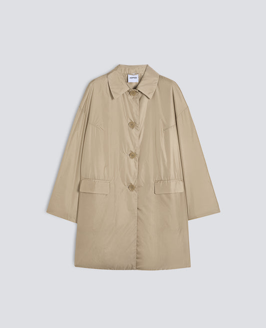 CAPPOTTO TEENA IN NYLON-BEIGE-BEIGE-BEIS-BEIGE-BEIGE