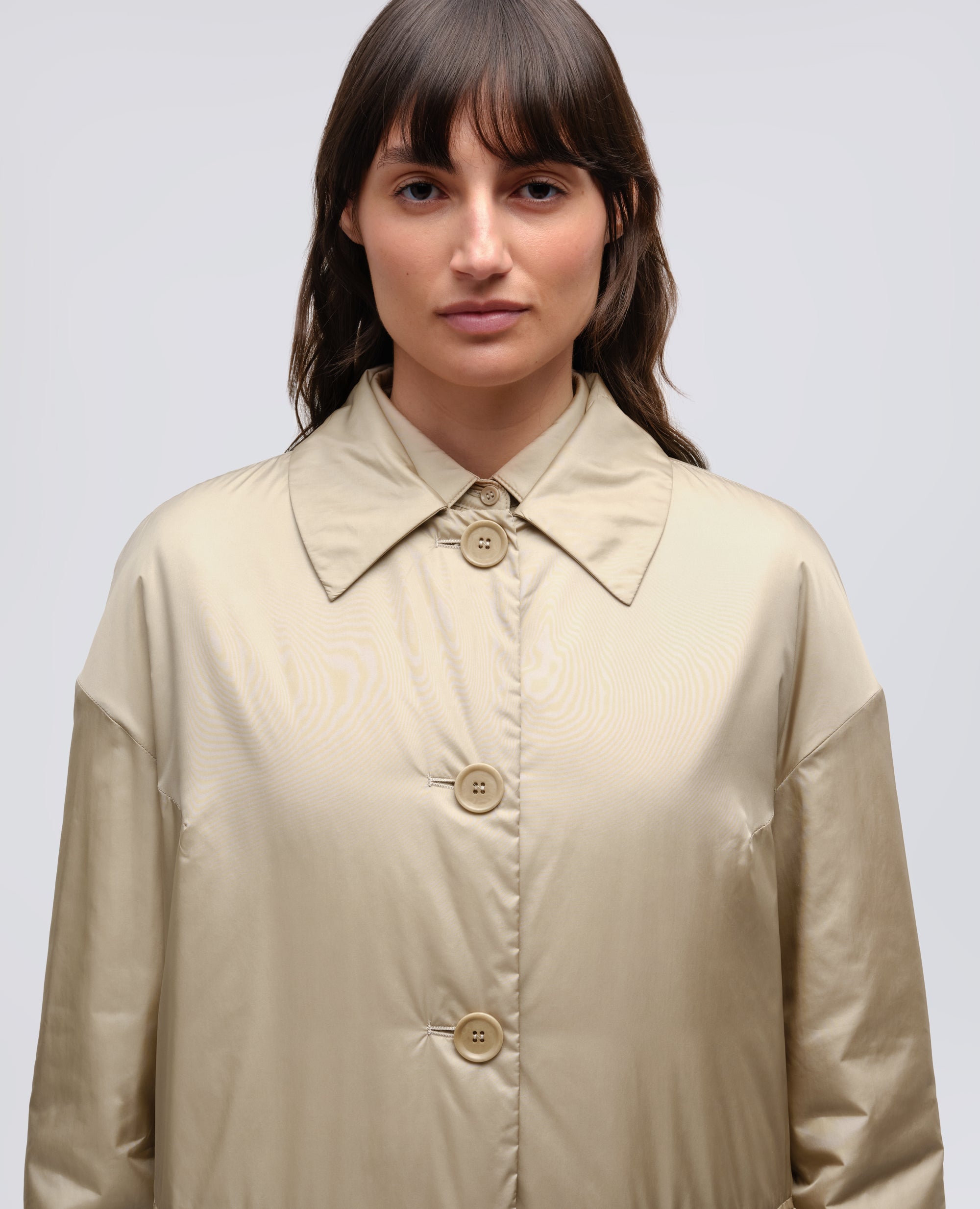 CAPPOTTO TEENA IN NYLON-BEIGE-BEIGE-BEIS-BEIGE-BEIGE