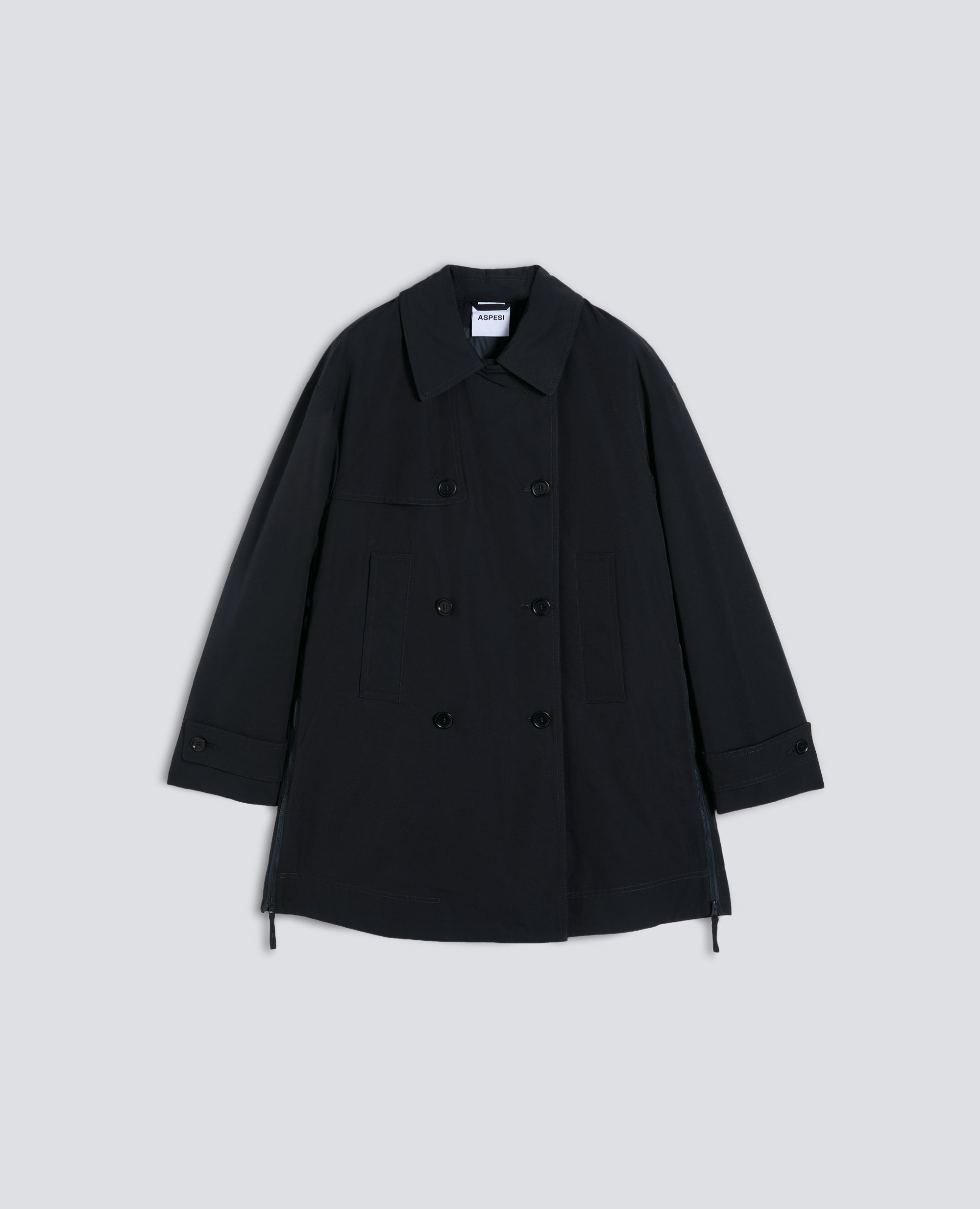 TRENCH CORTO SCARLETT IN MISTO COTONE-NAVY-NAVY-AZUL MARINO-NAVY-NAVY