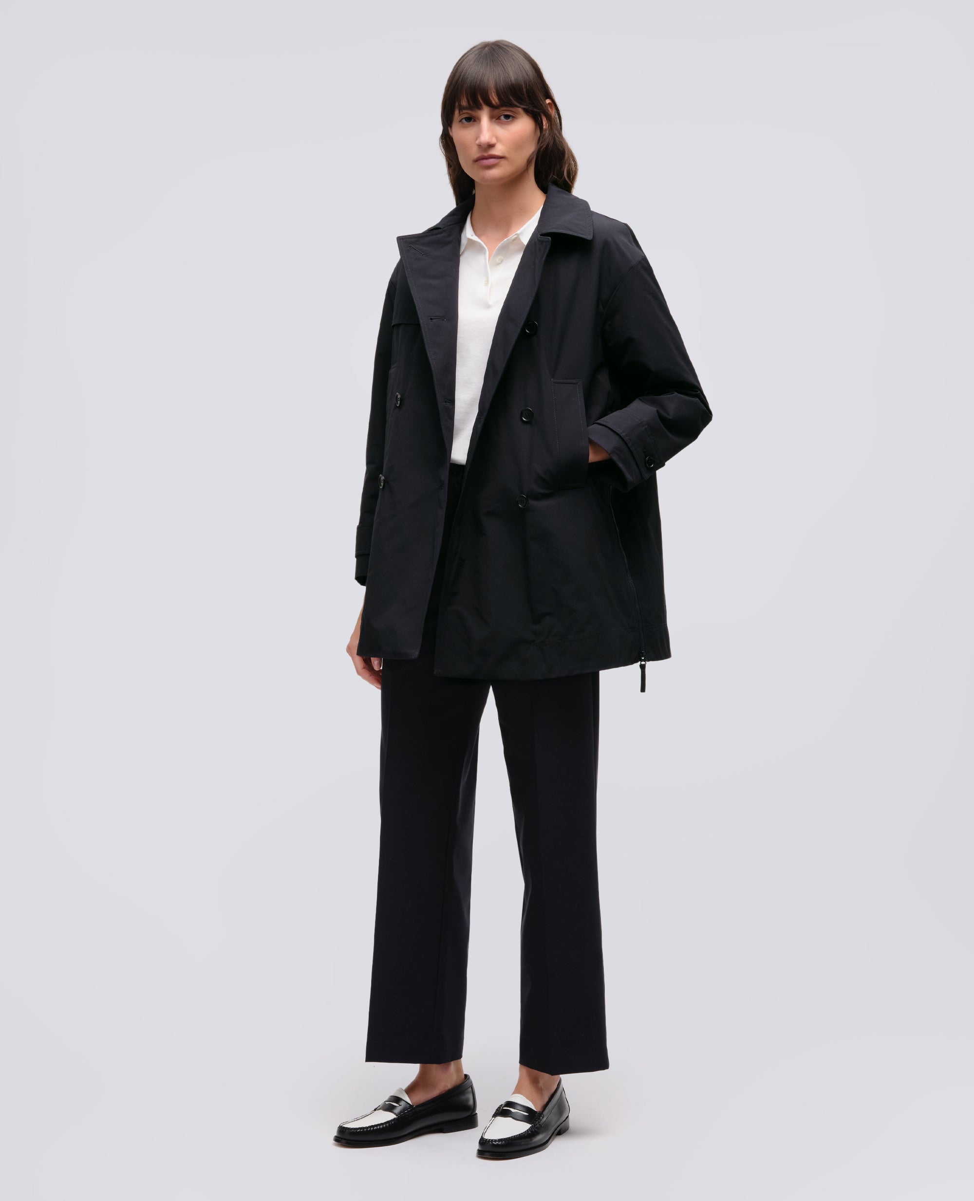 TRENCH CORTO SCARLETT IN MISTO COTONE-NAVY-NAVY-AZUL MARINO-NAVY-NAVY