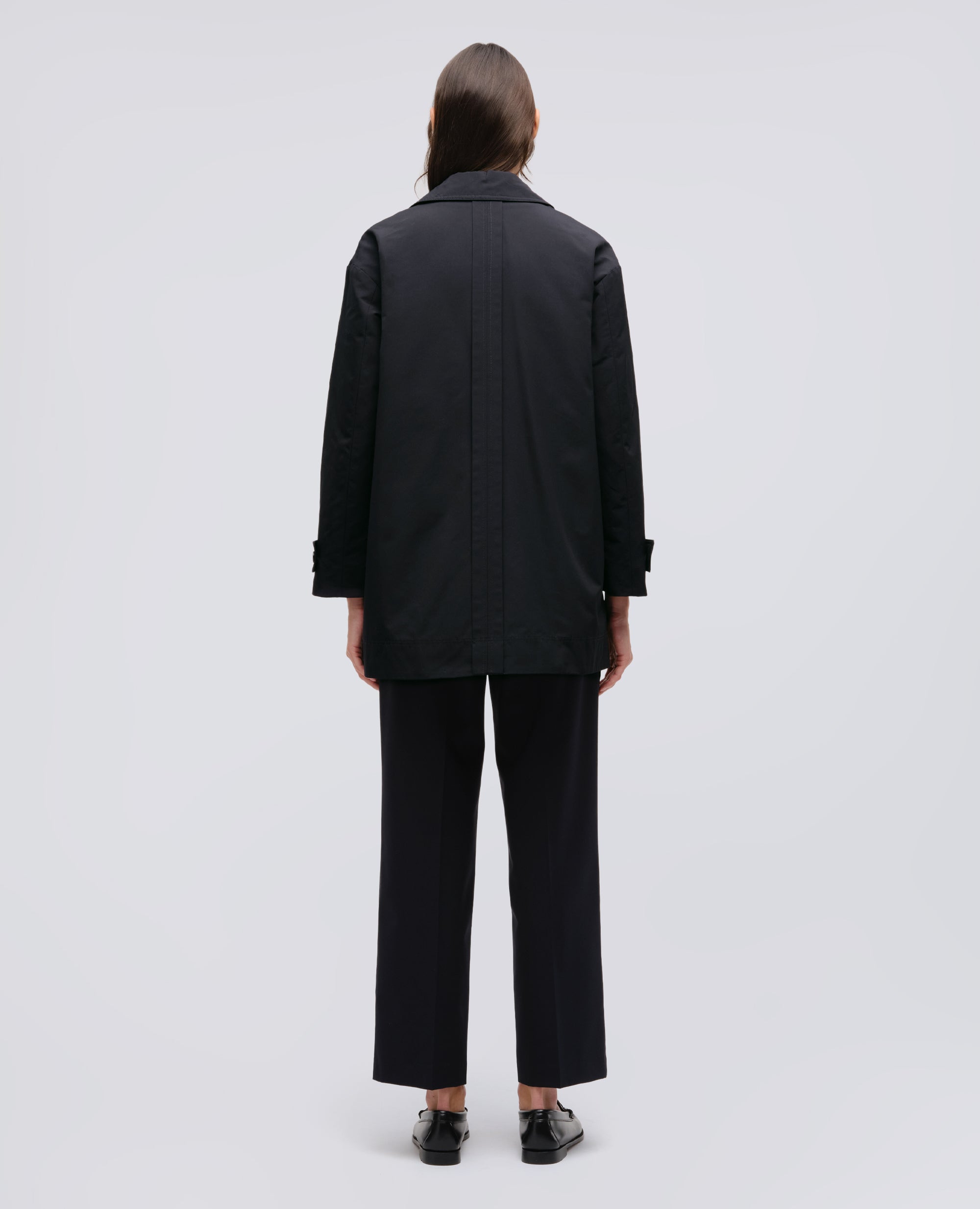 TRENCH CORTO SCARLETT IN MISTO COTONE-NAVY-NAVY-AZUL MARINO-NAVY-NAVY