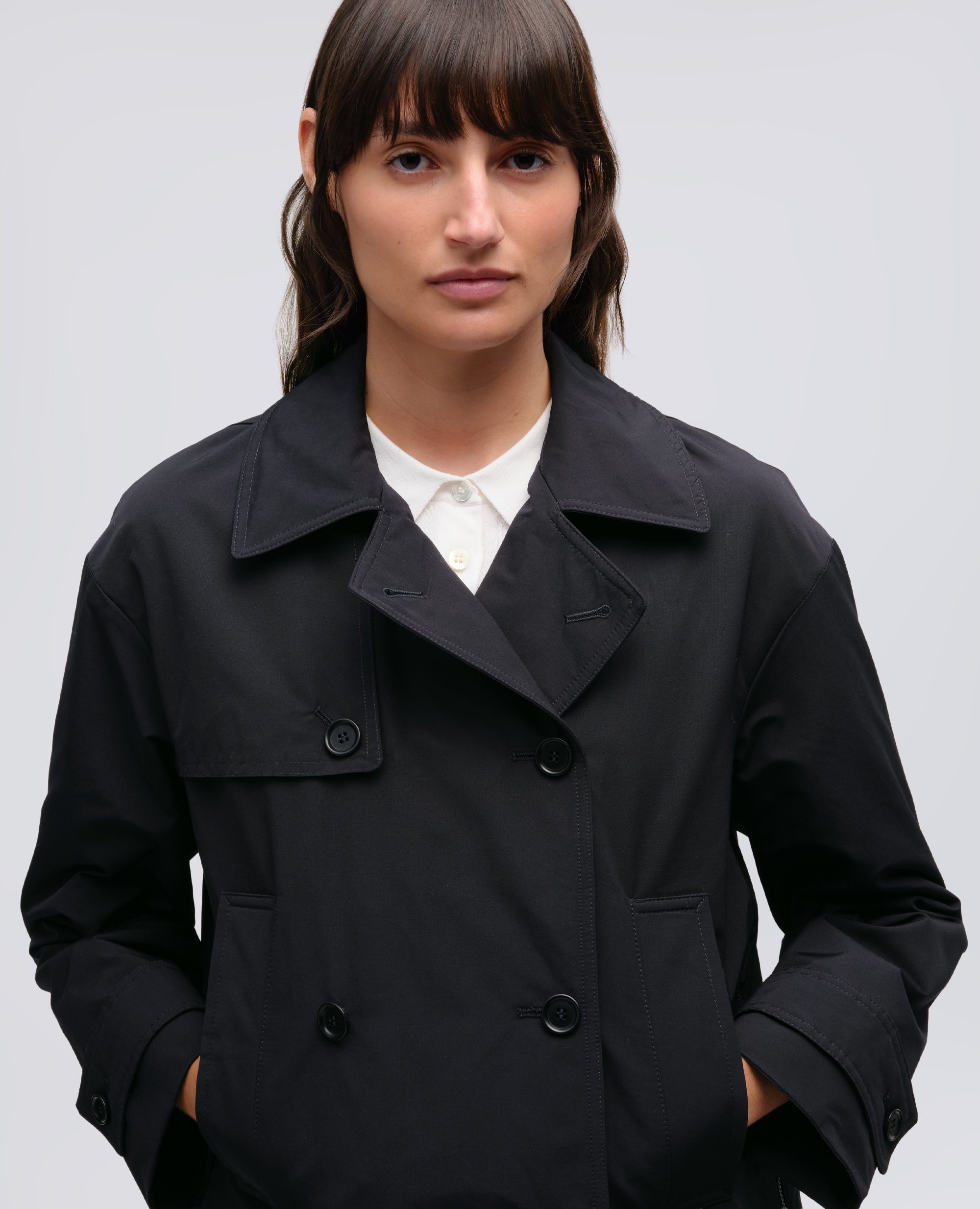 TRENCH CORTO SCARLETT IN MISTO COTONE-NAVY-NAVY-AZUL MARINO-NAVY-NAVY