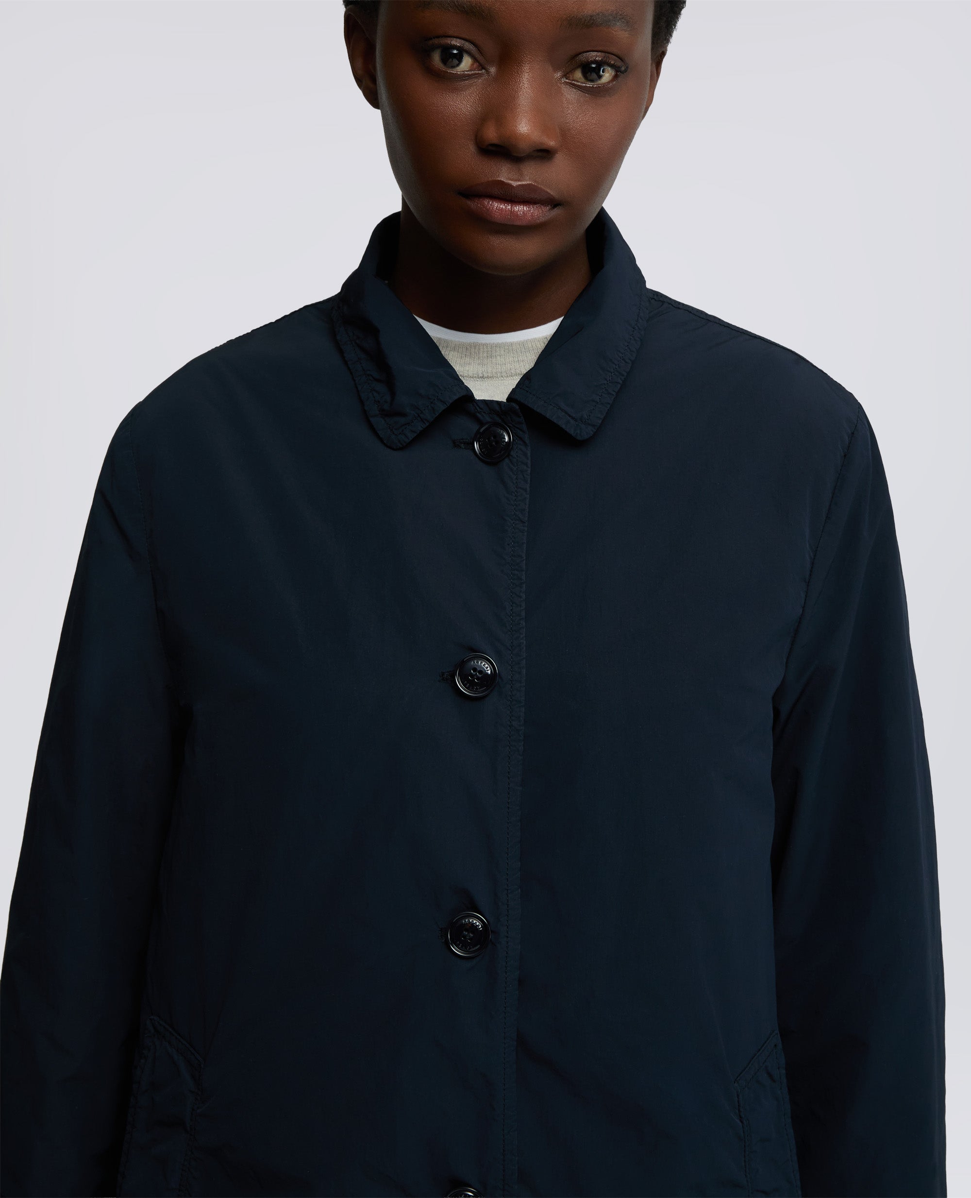 IMPERMEABILE IN POLIESTERE E NYLON COMPATTO-NAVY-NAVY-AZUL MARINO-NAVY-NAVY