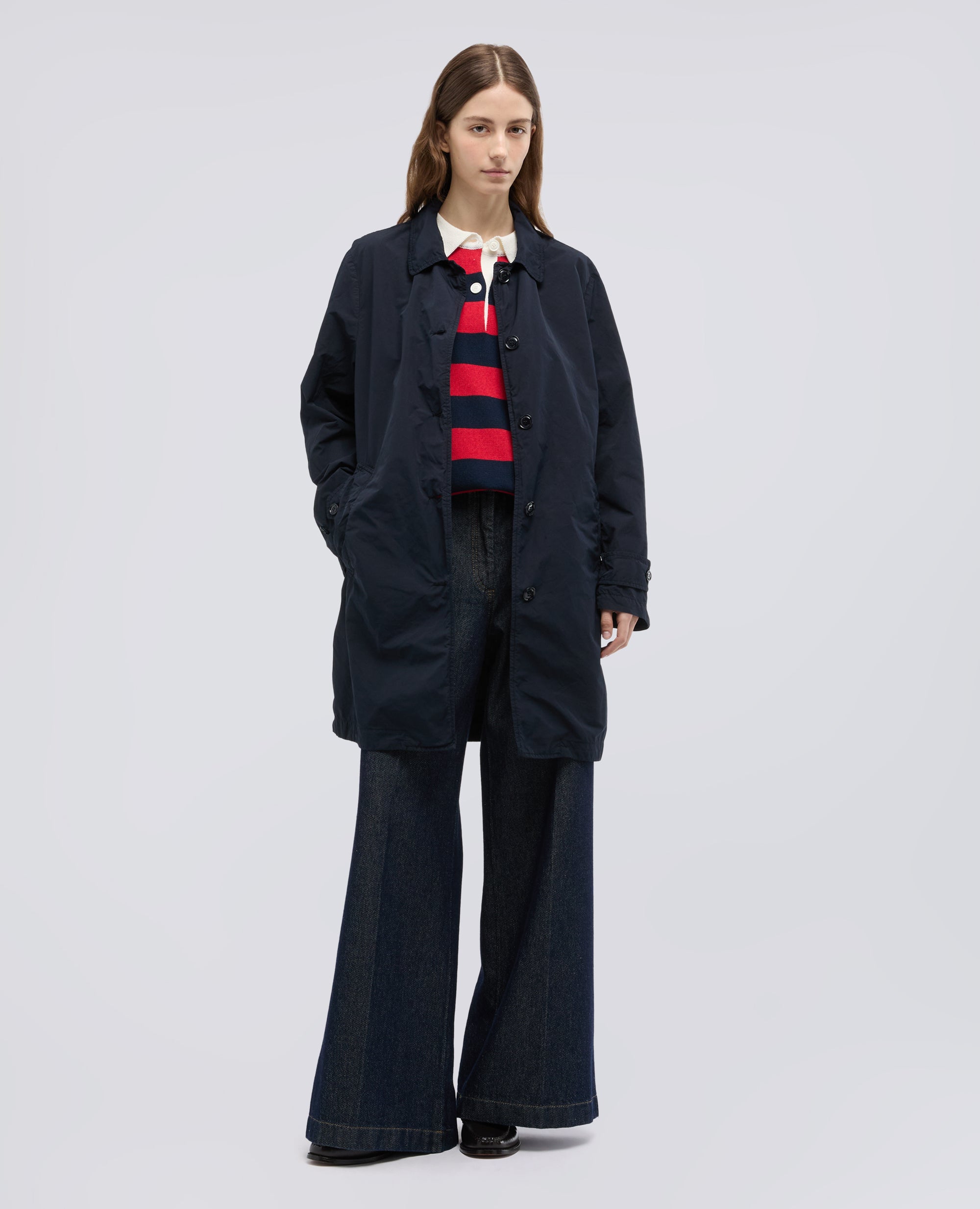 IMPERMEABILE IN POLIESTERE E NYLON COMPATTO-NAVY-NAVY-AZUL MARINO-NAVY-NAVY