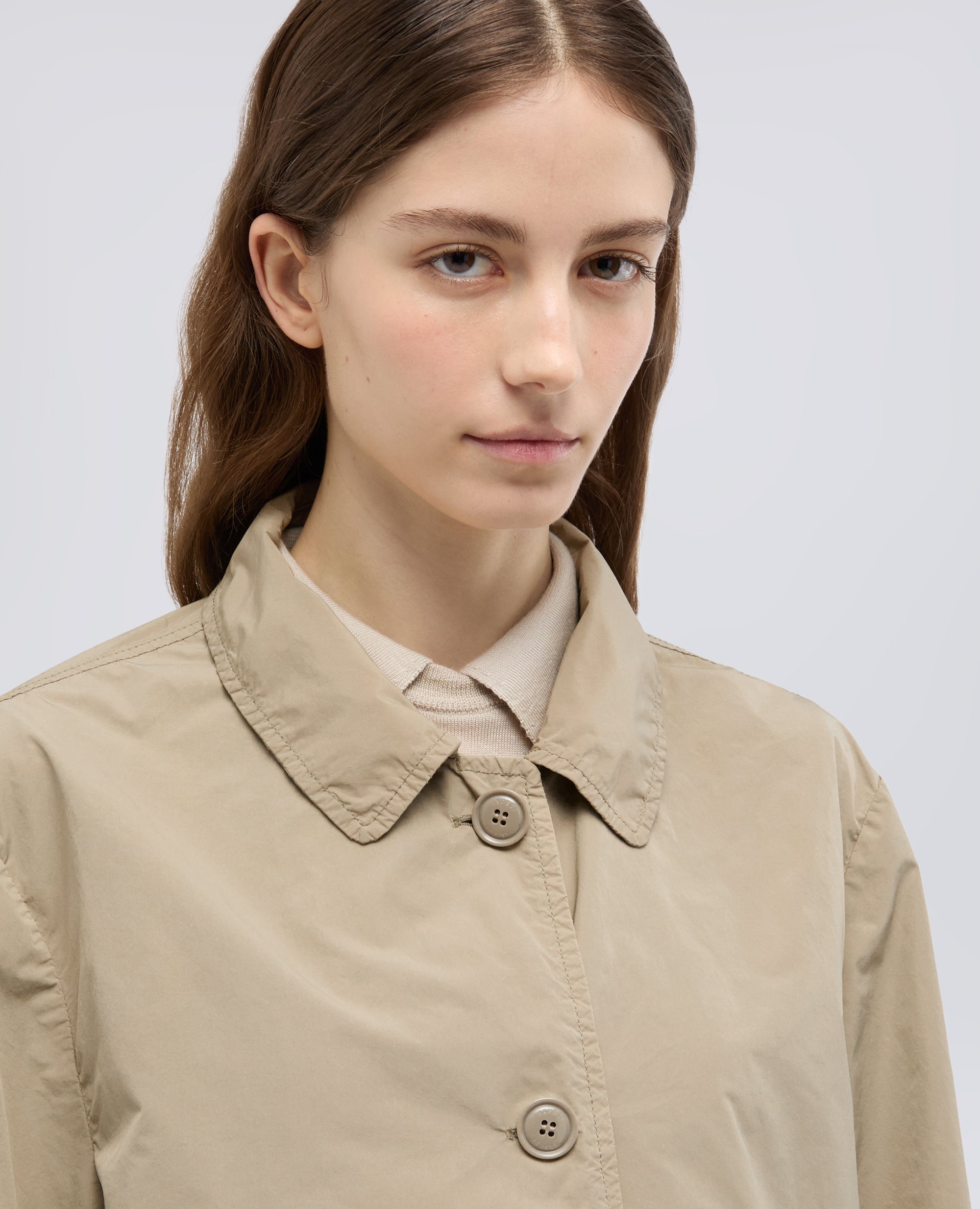 IMPERMEABILE IN POLIESTERE E NYLON COMPATTO-BEIGE-BEIGE-BEIS-BEIGE-BEIGE