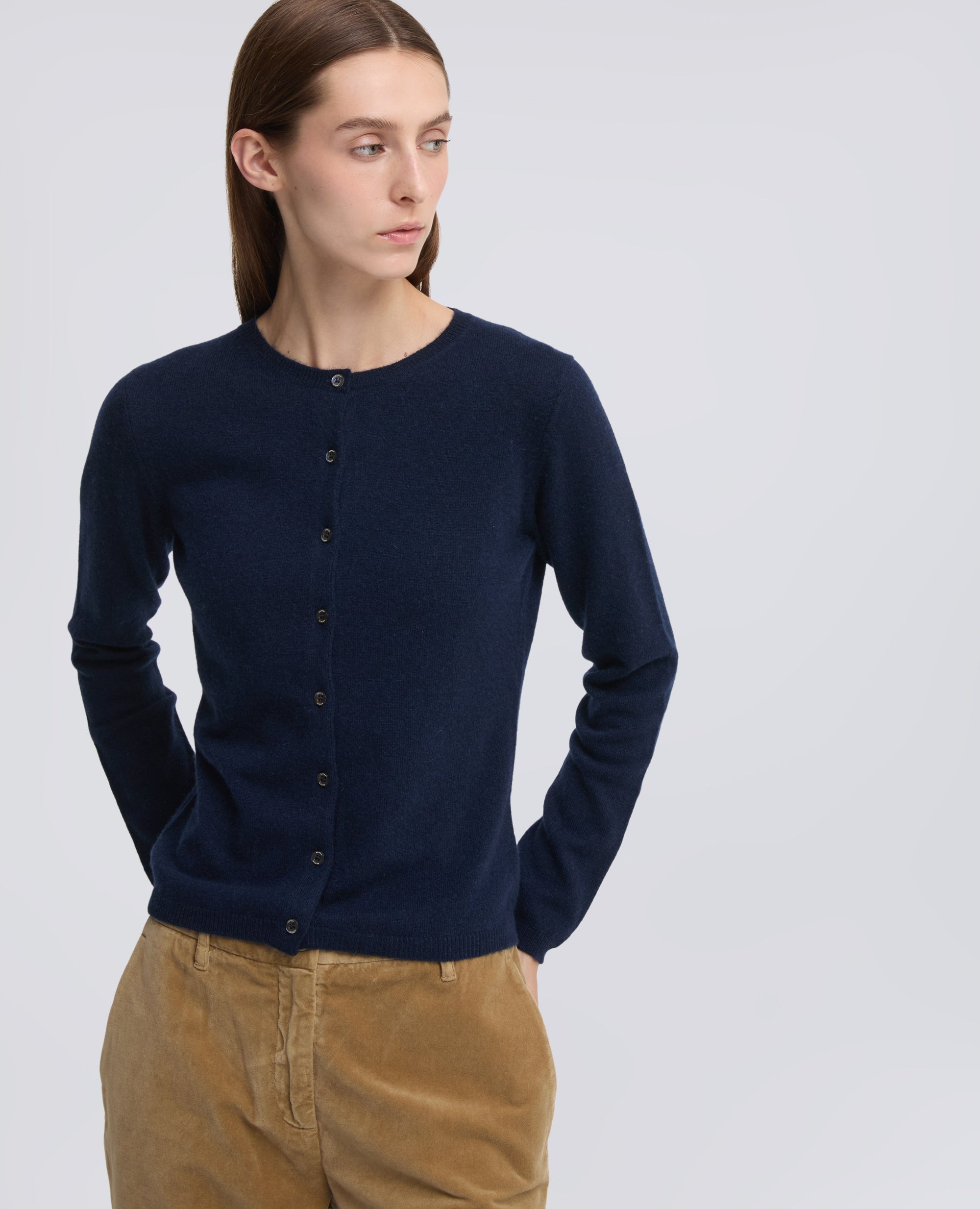 STRICKJACKE AUS KASCHMIR - NAVY - ASPESI