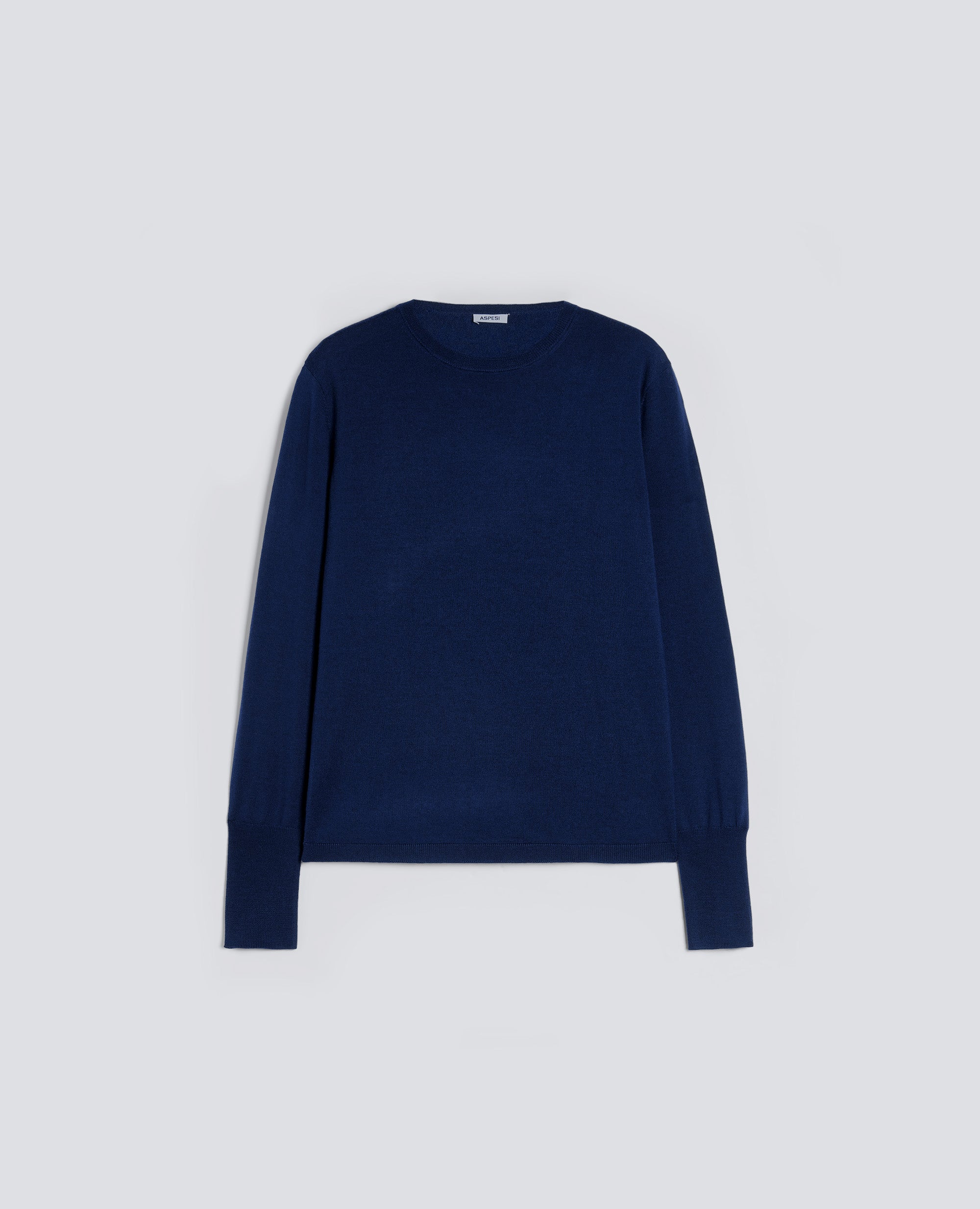 MAGLIA GIROCOLLO IN LANA MERINO - BLU - ASPESI