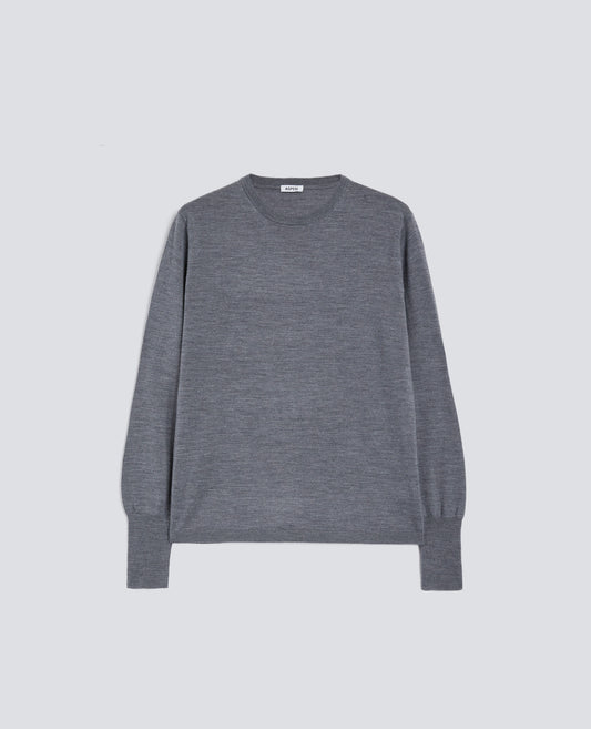 MERINO WOOL CREWNECK SWEATER - GREY