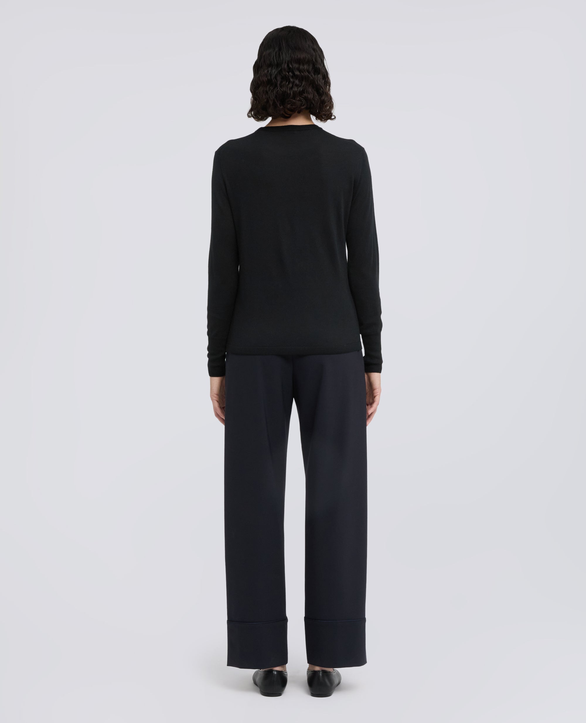 MAGLIA GIROCOLLO IN LANA MERINO - NERO - ASPESI