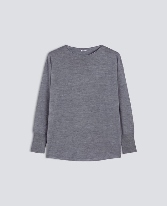 MAGLIA CON SCOLLO A BARCA - GRIGIO - ASPESI