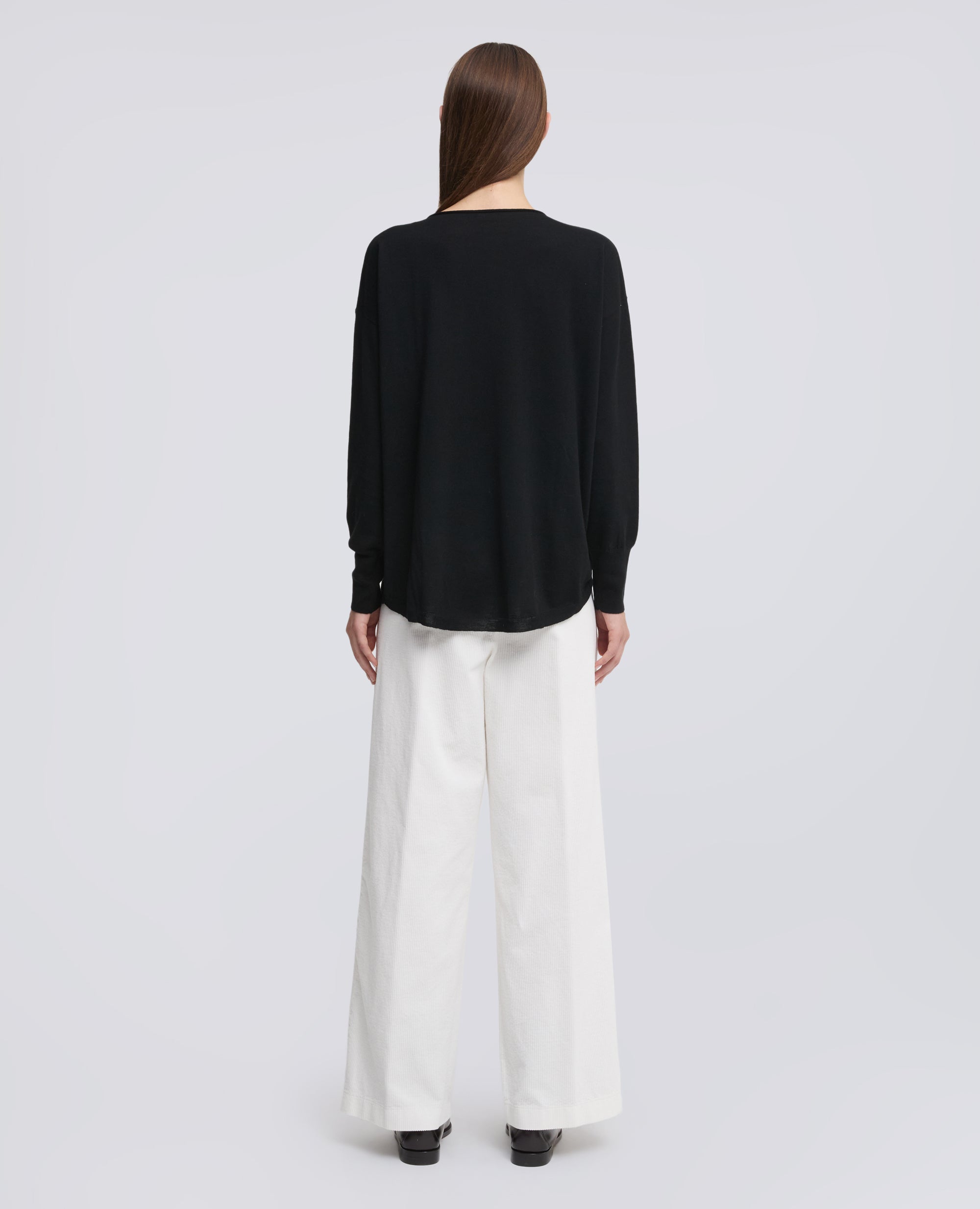 SWEATER WITH BOAT NECKLINE - BLACK - ASPESI