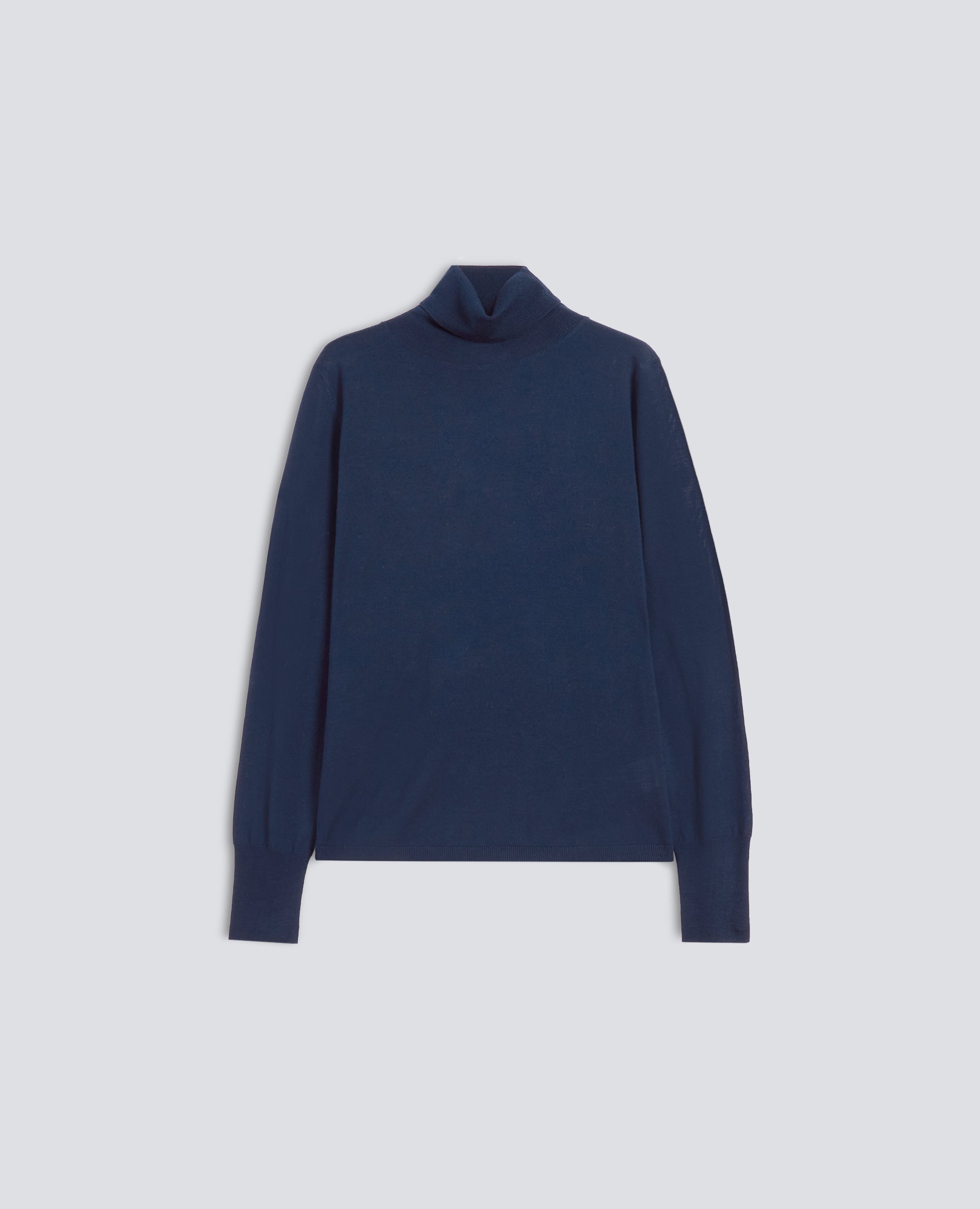 WOLL-ROLLKRAGENPULLOVER - BLAU - ASPESI