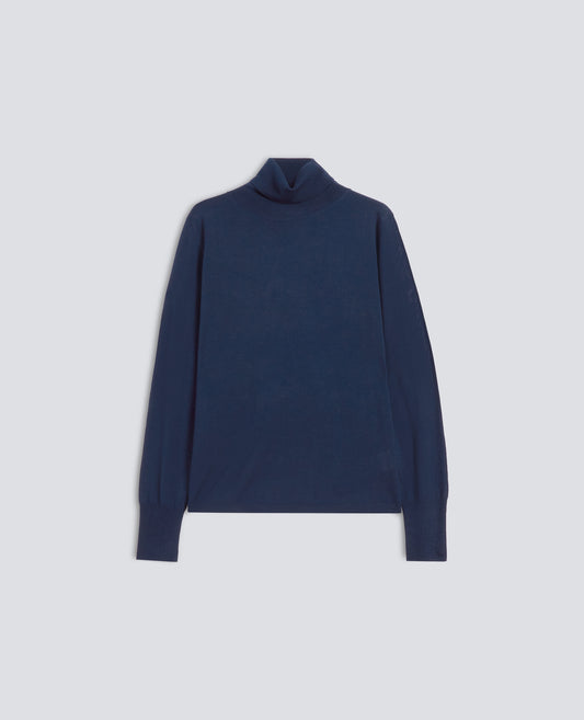 WOOL TURTLENECK SWEATER - BLUE