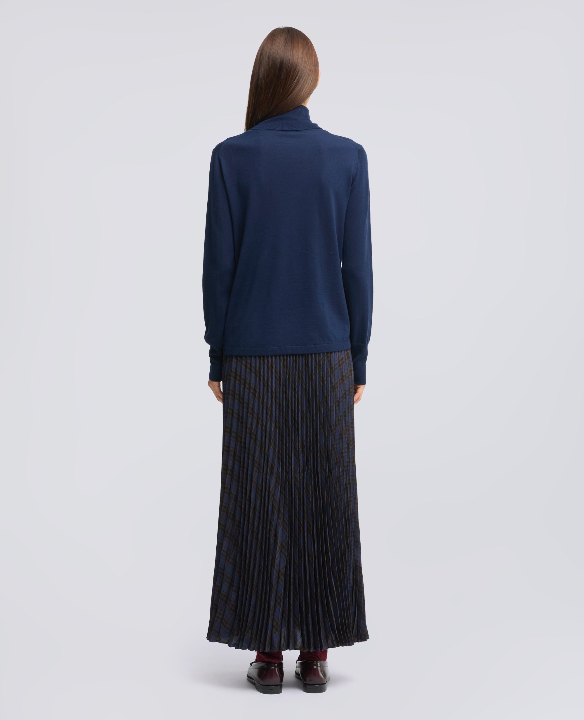 WOLL-ROLLKRAGENPULLOVER - BLAU - ASPESI