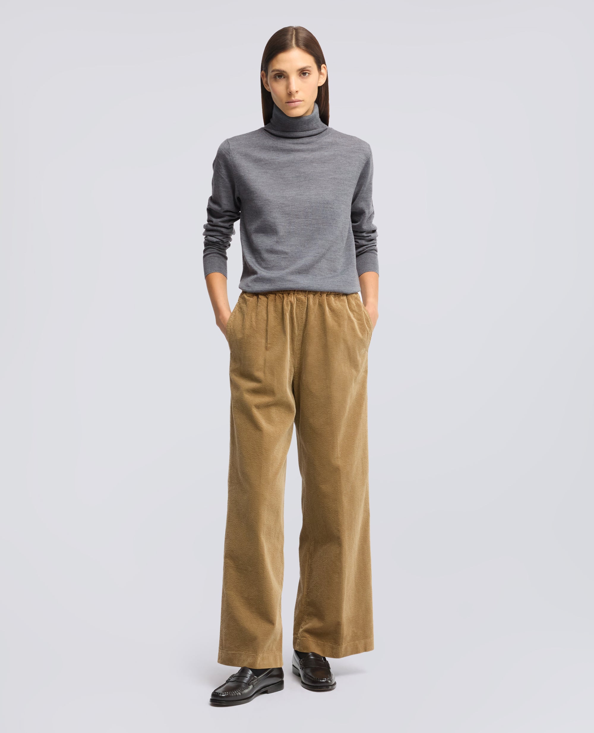 WOLL-ROLLKRAGENPULLOVER - GRAU - ASPESI