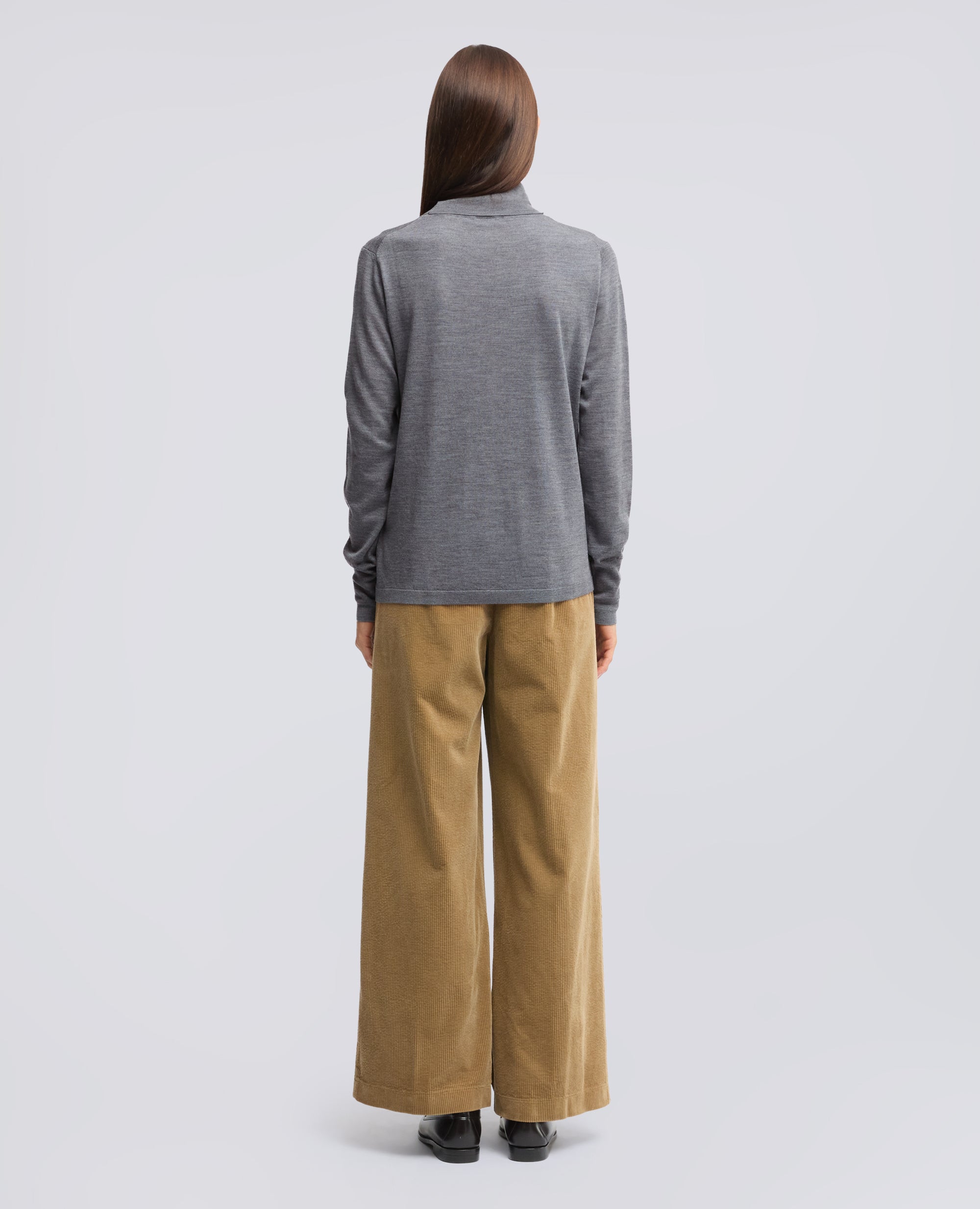 WOLL-ROLLKRAGENPULLOVER - GRAU - ASPESI