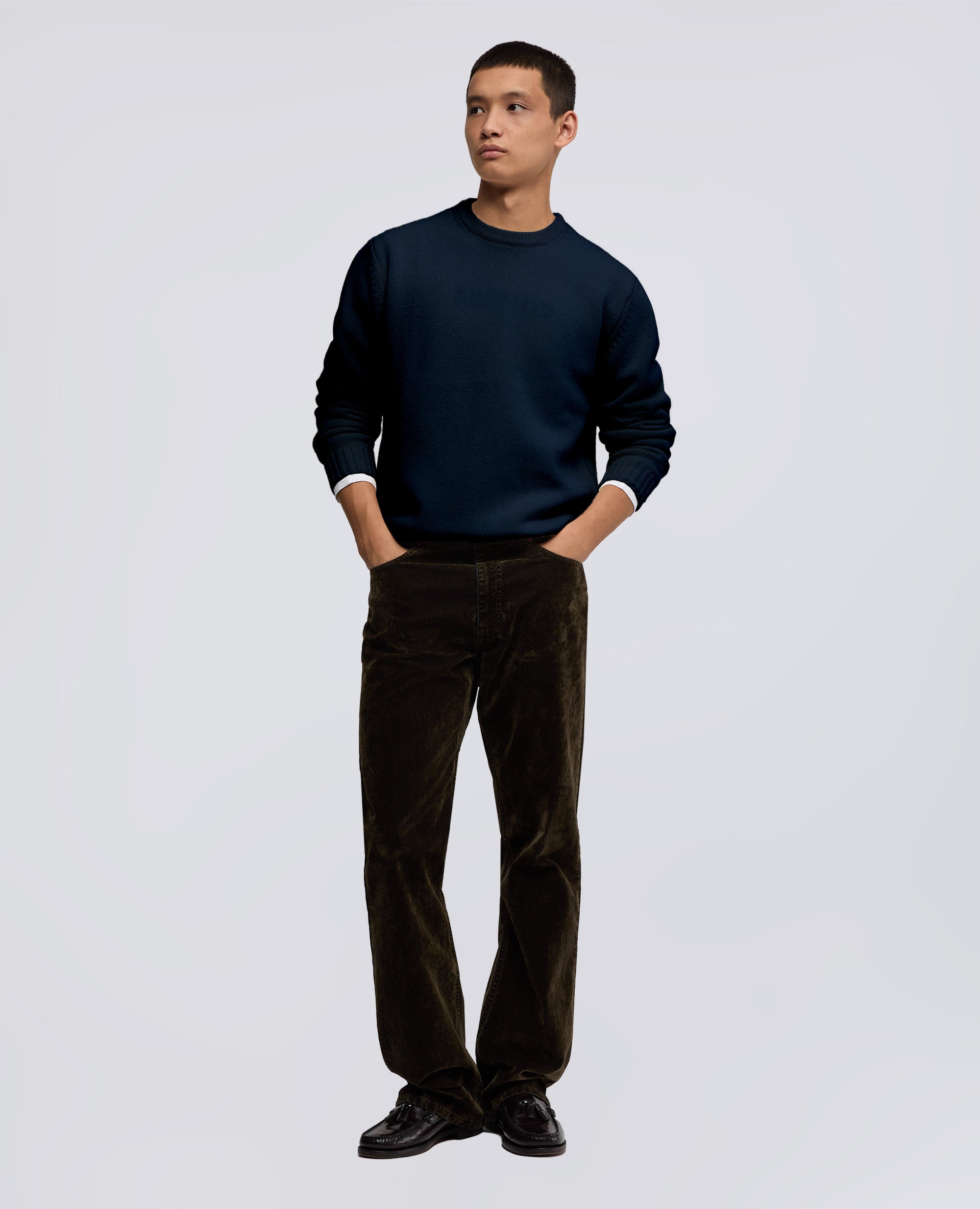 MAGLIA GIROCOLLO IN MISTO LANA-NAVY-NAVY-AZUL MARINO-NAVY-NAVY