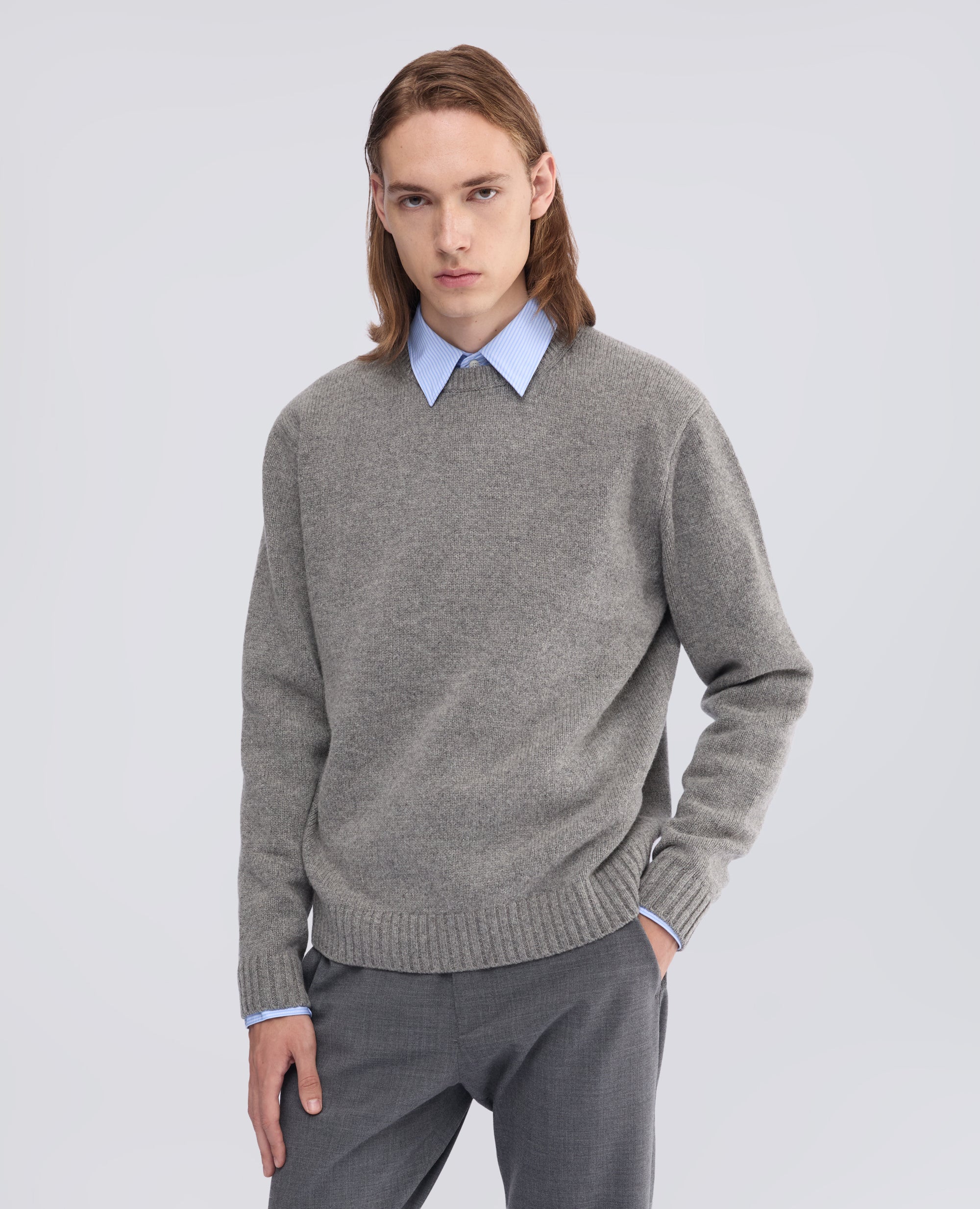 MAGLIA GIROCOLLO IN MISTO LANA - GRIGIO - ASPESI