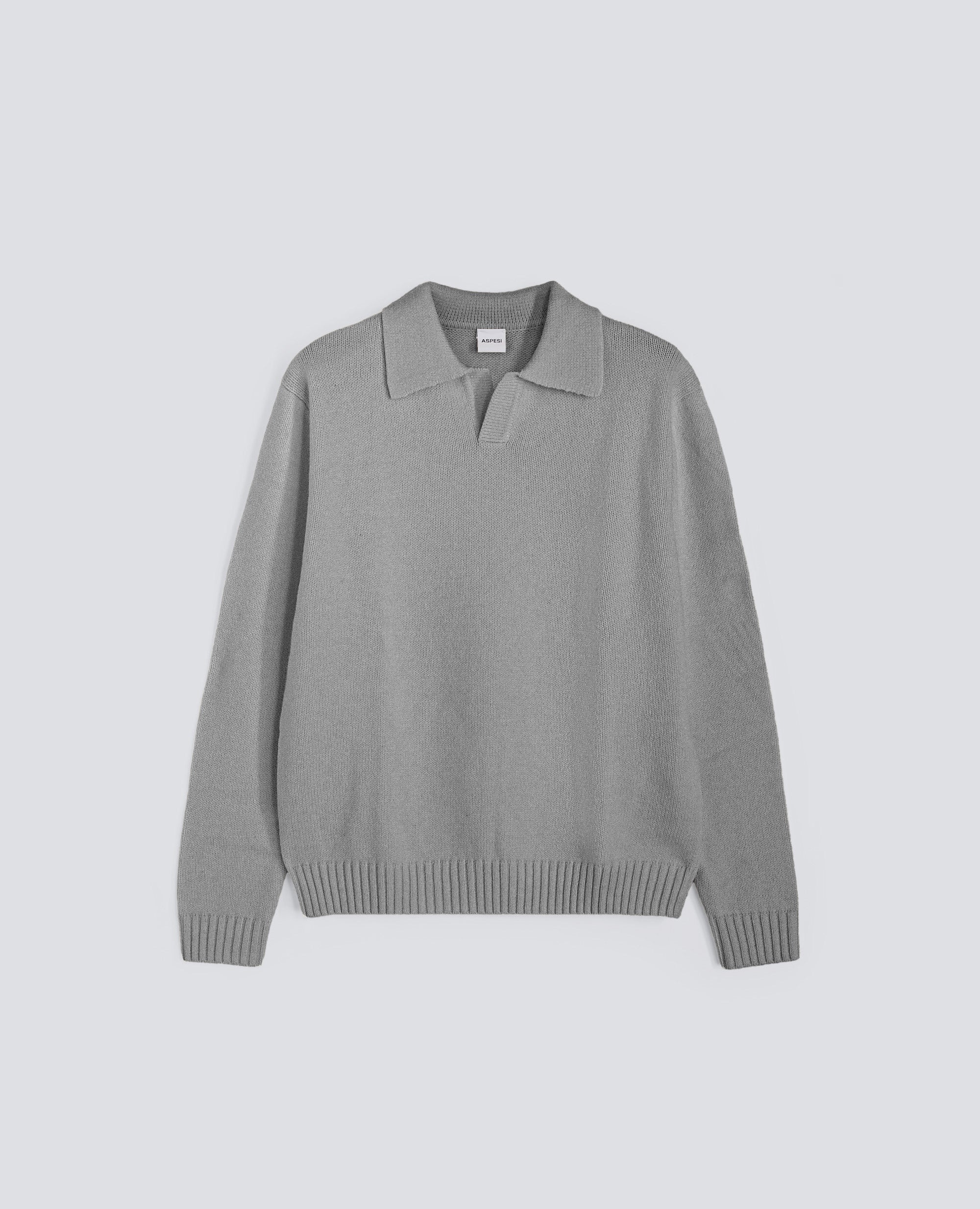 POLO IN MISTO LANA-GRIGIO-GREY-GRIS-GRAU-GRIS