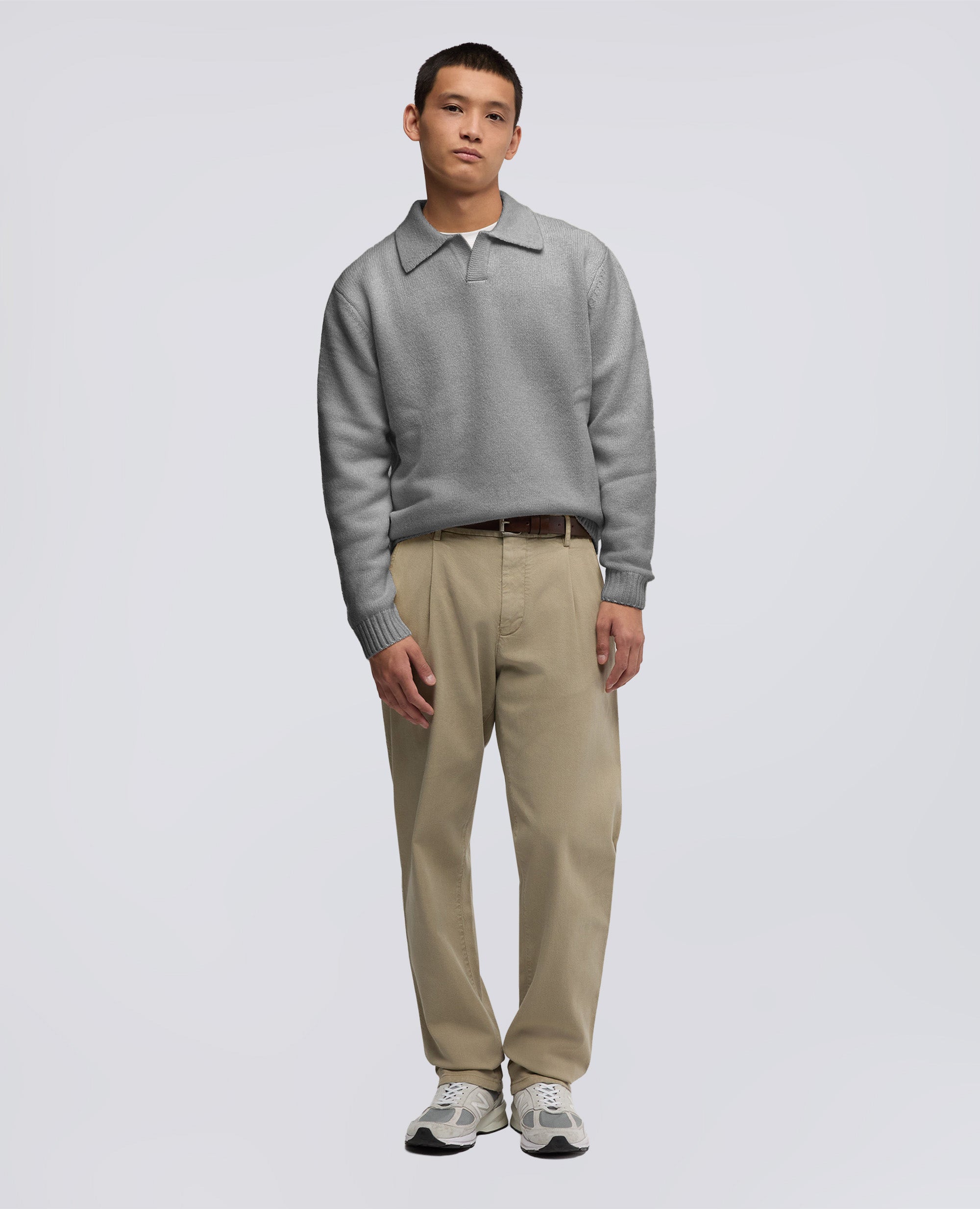 POLO IN MISTO LANA-GRIGIO-GREY-GRIS-GRAU-GRIS