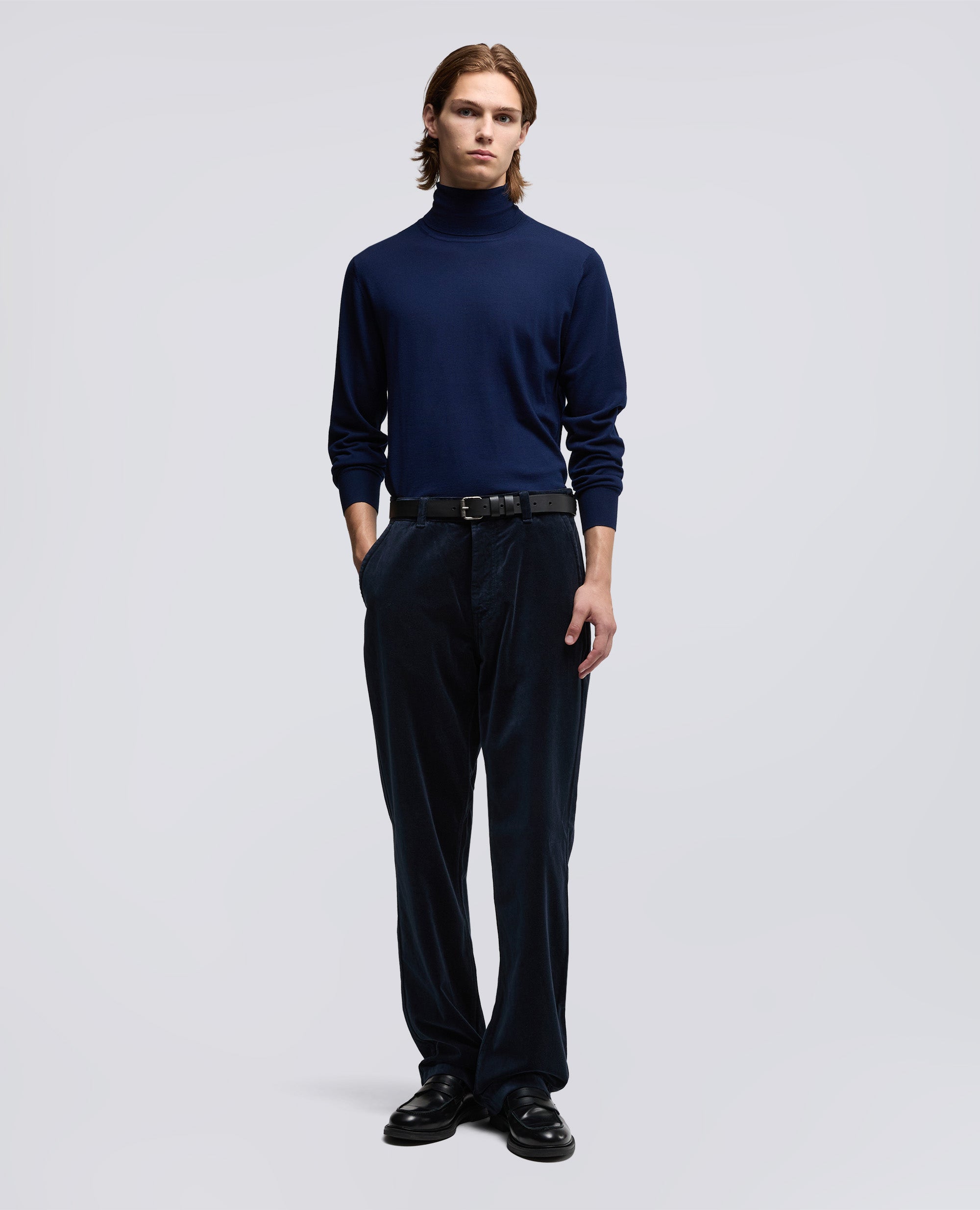 MAGLIA DOLCEVITA IN LANA MERINO-BLU BLACK-BLACK NAVY-BLU BLACK-BLU BLACK-BLU BLACK