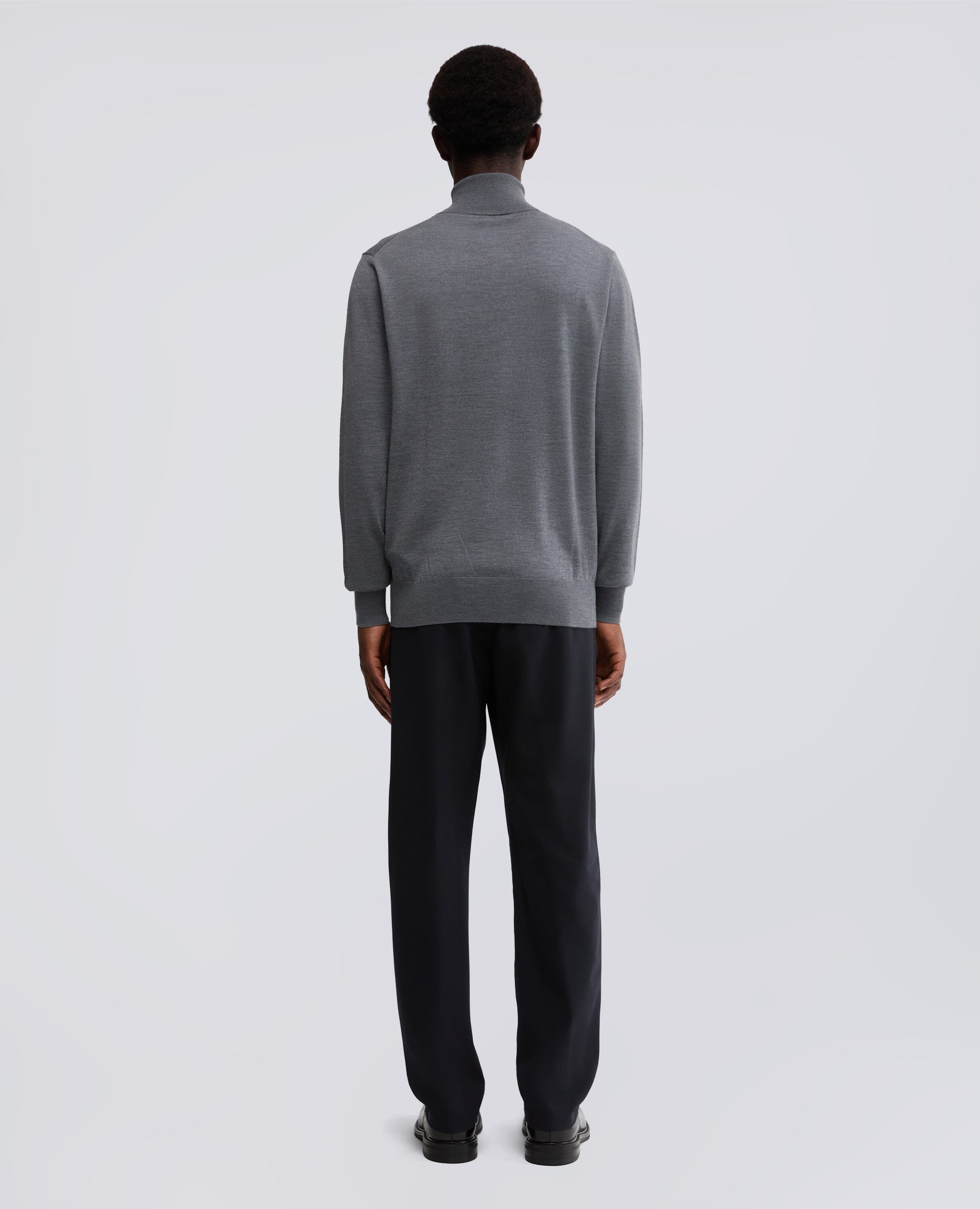 MAGLIA DOLCEVITA IN LANA MERINO-GRIGIO-GREY-GRIS-GRAU-GRIS