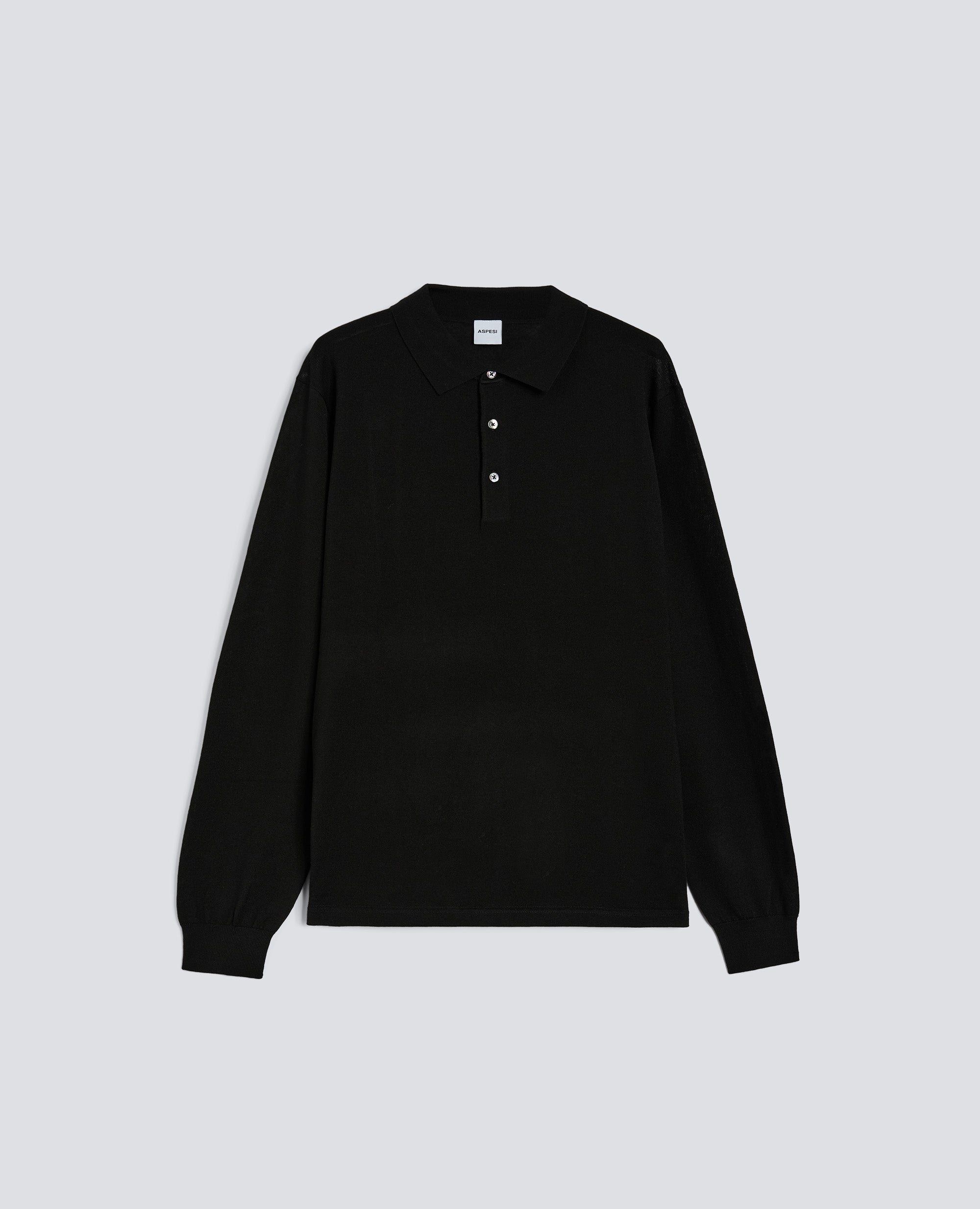 POLO A MANICHE LUNGHE-NERO-BLACK-NEGRO-SCHWARZ-NOIR