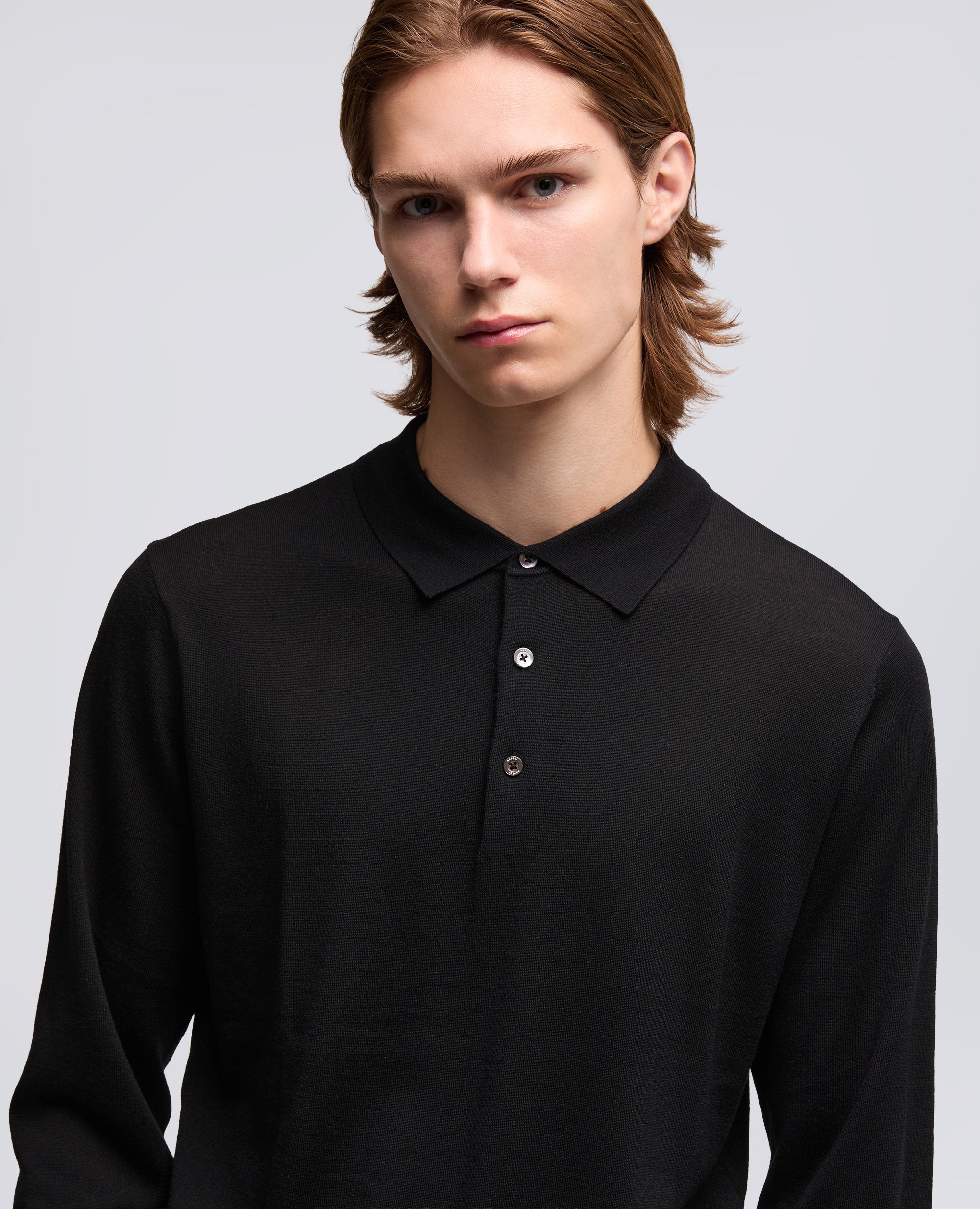 POLO A MANICHE LUNGHE-NERO-BLACK-NEGRO-SCHWARZ-NOIR