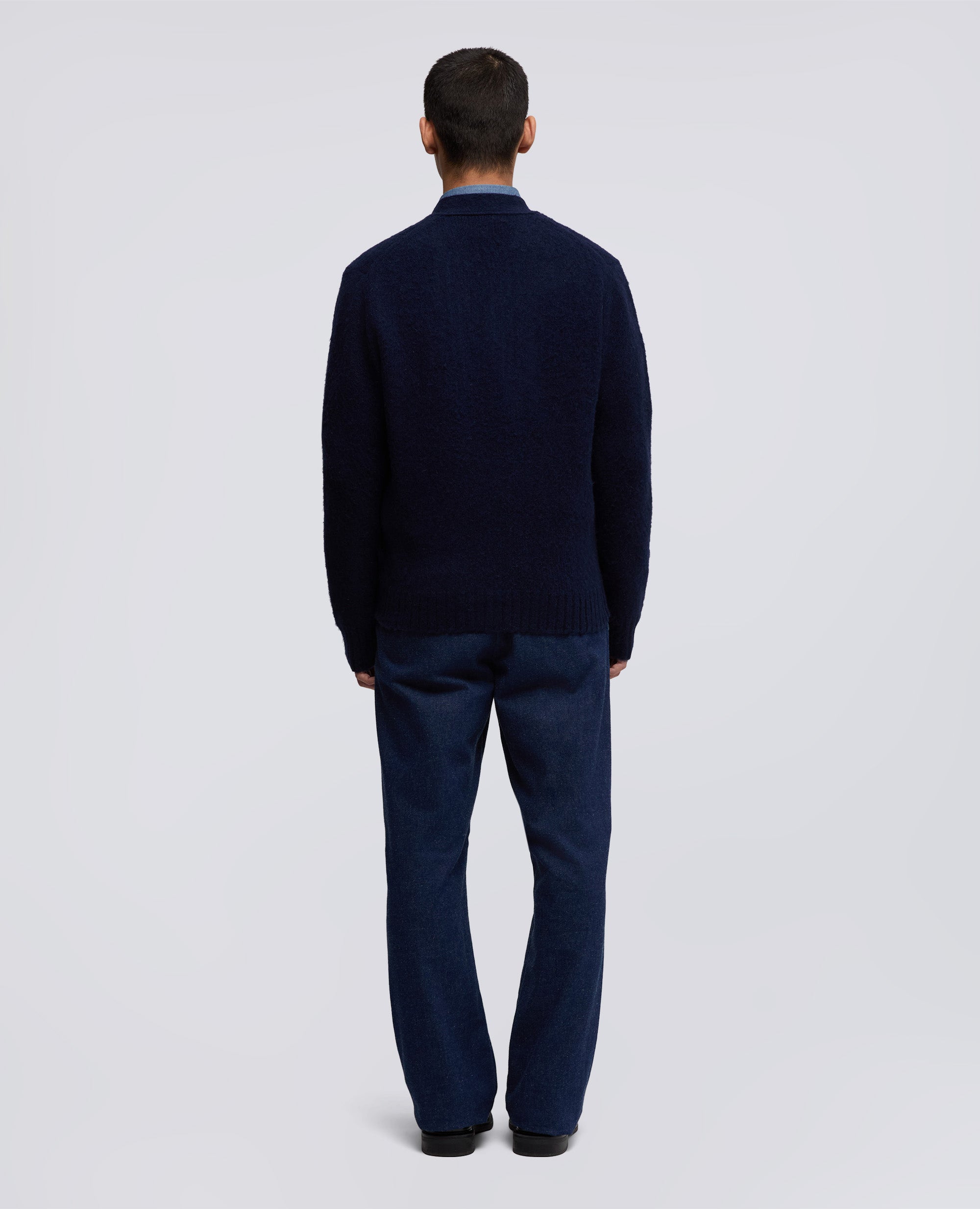 CARDIGAN IN LANA SHETLAND-NAVY-NAVY-AZUL MARINO-NAVY-NAVY