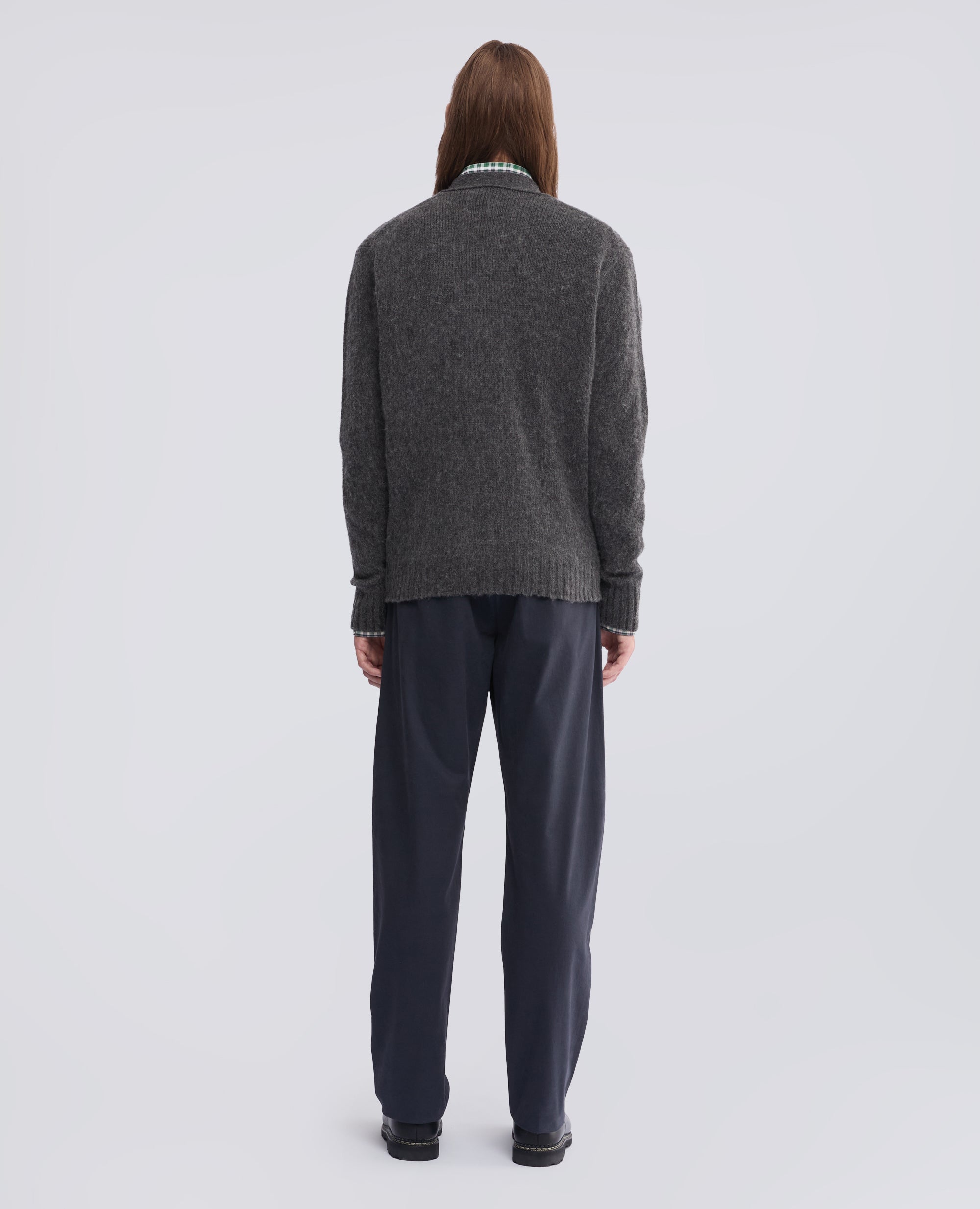SHETLAND WOOL CARDIGAN - GREY - ASPESI