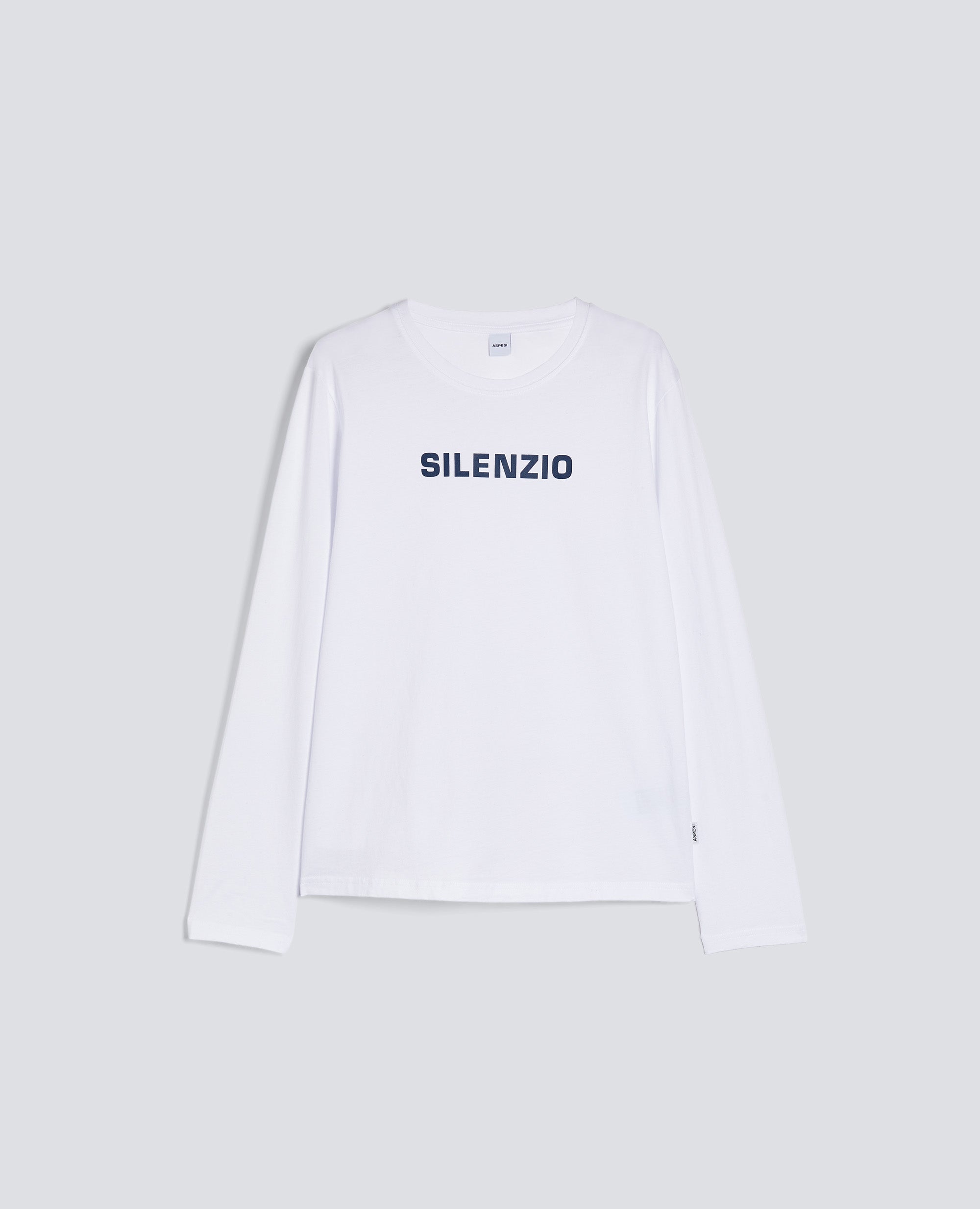 T-SHIRT MANICA LUNGA SILENZIO-BIANCO-WHITE-BLANCO-WEISS-BLANC