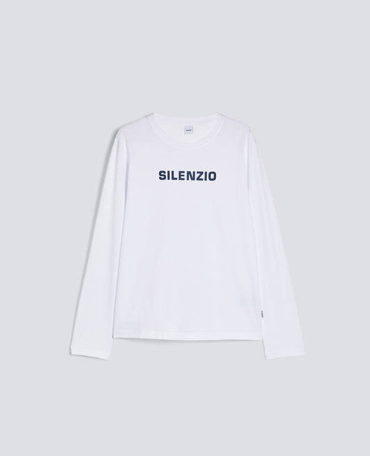 T-SHIRT MANICA LUNGA SILENZIO-BIANCO-WHITE-BLANCO-WEISS-BLANC