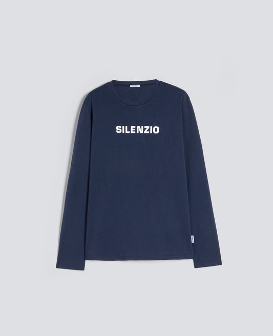 T-SHIRT MANICA LUNGA SILENZIO-NAVY-NAVY-AZUL MARINO-NAVY-NAVY