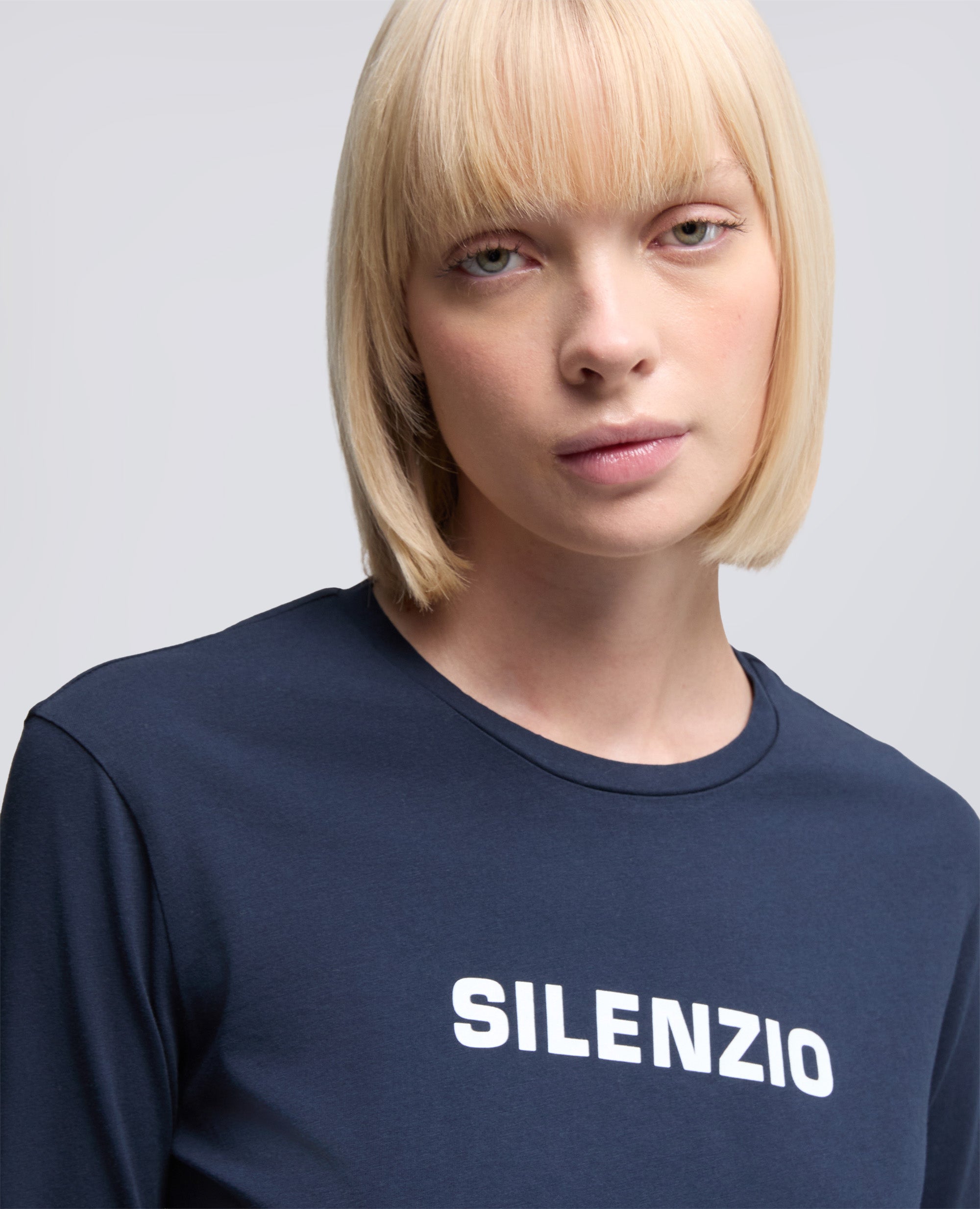 T-SHIRT MANICA LUNGA SILENZIO-NAVY-NAVY-AZUL MARINO-NAVY-NAVY