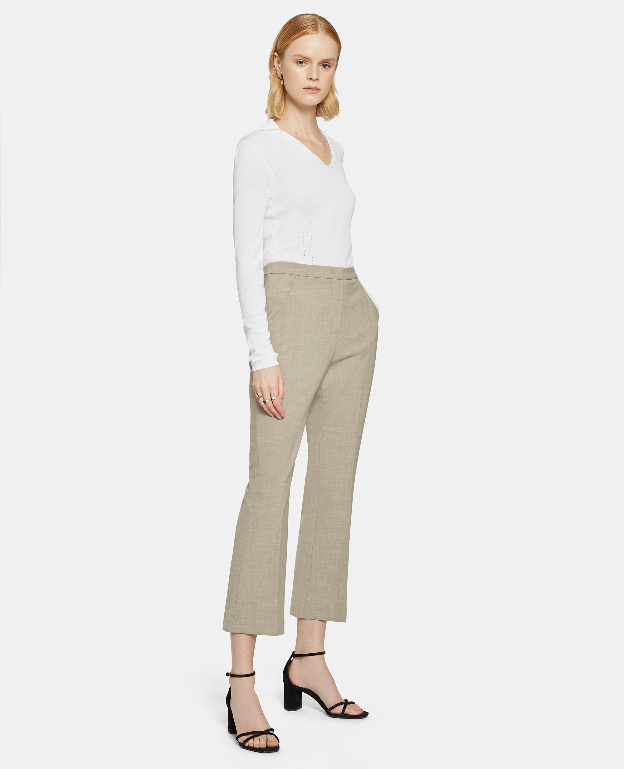 PANTALONE IN TELA DI LANA-BEIGE-BEIGE-BEIS-BEIGE-BEIGE